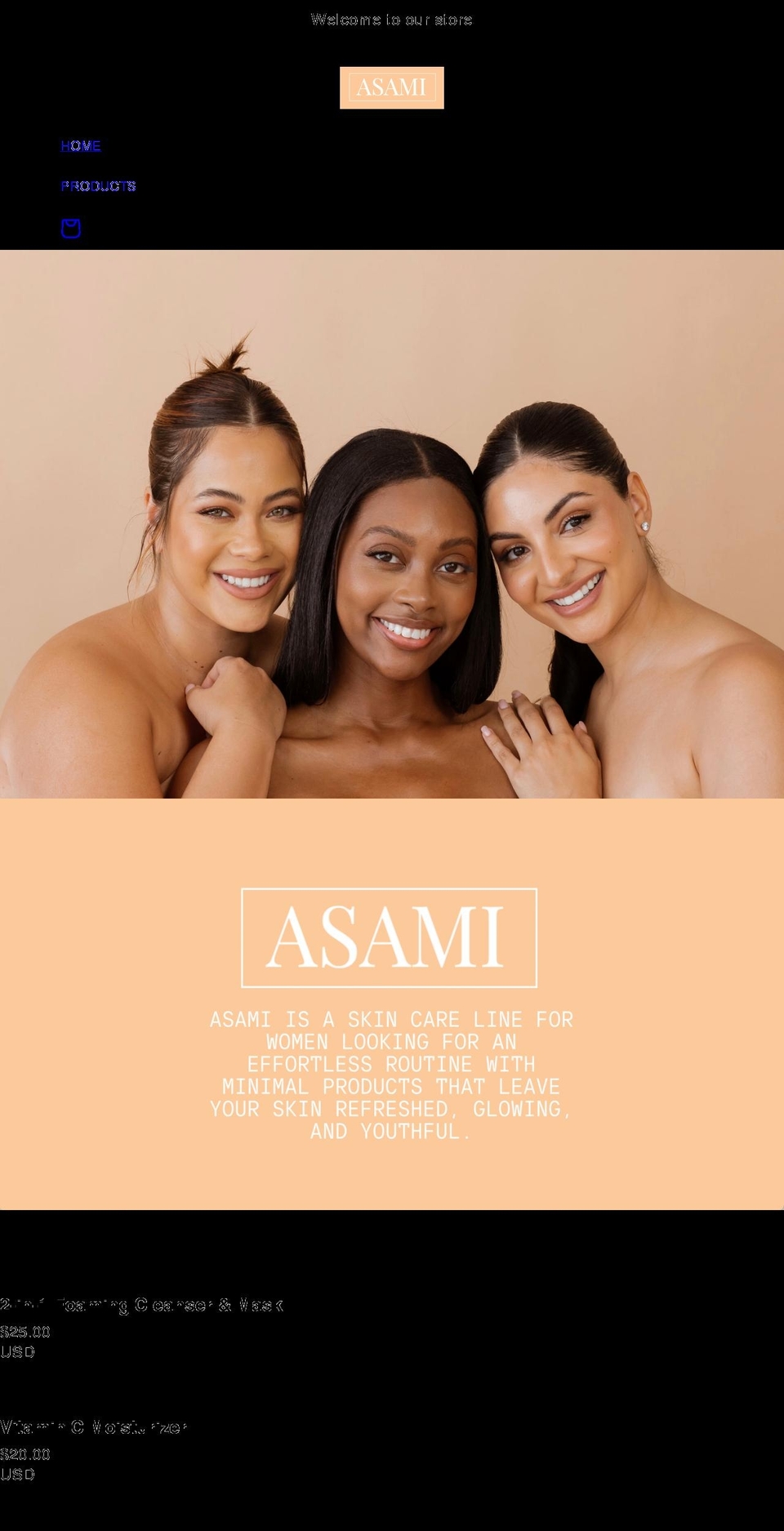 loveasami.com shopify website screenshot