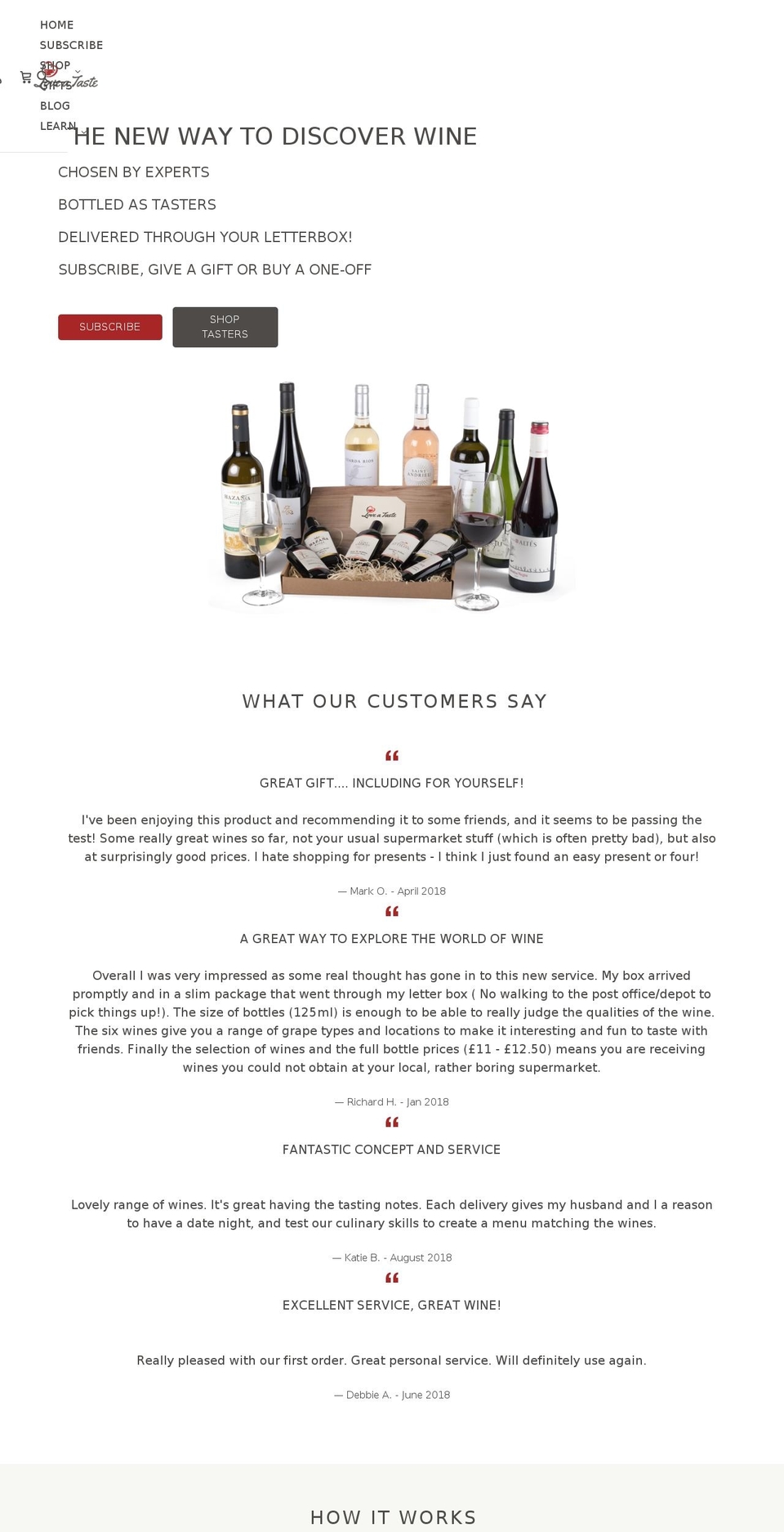 loveataste.com — Shopify storefront screenshot