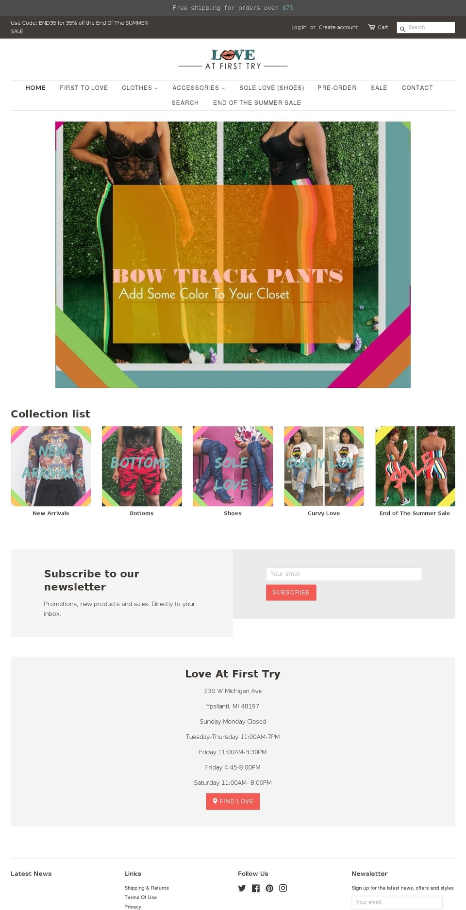 loveatfirsttryllc.com — Shopify storefront screenshot