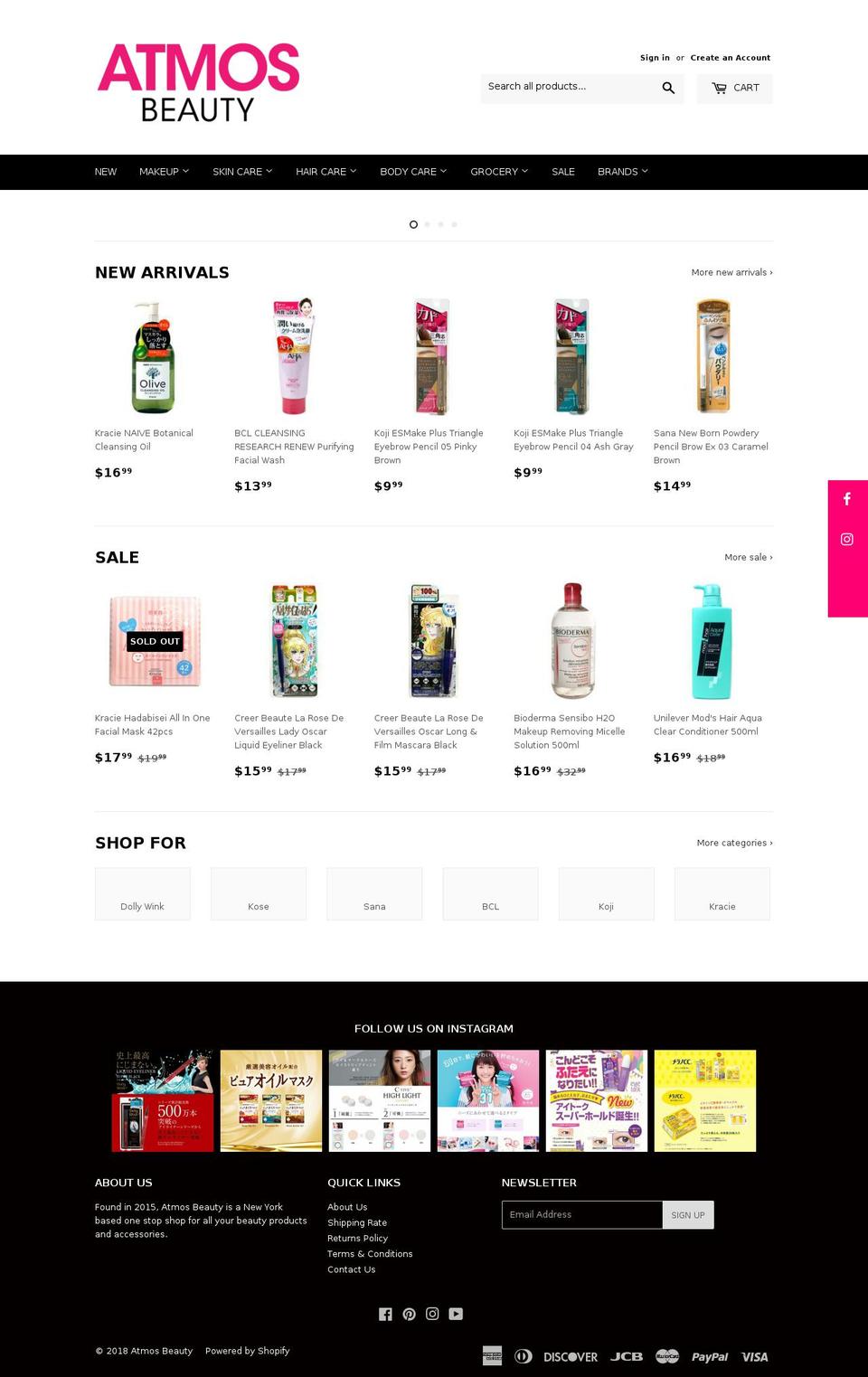 loveatmos.com — Shopify storefront screenshot