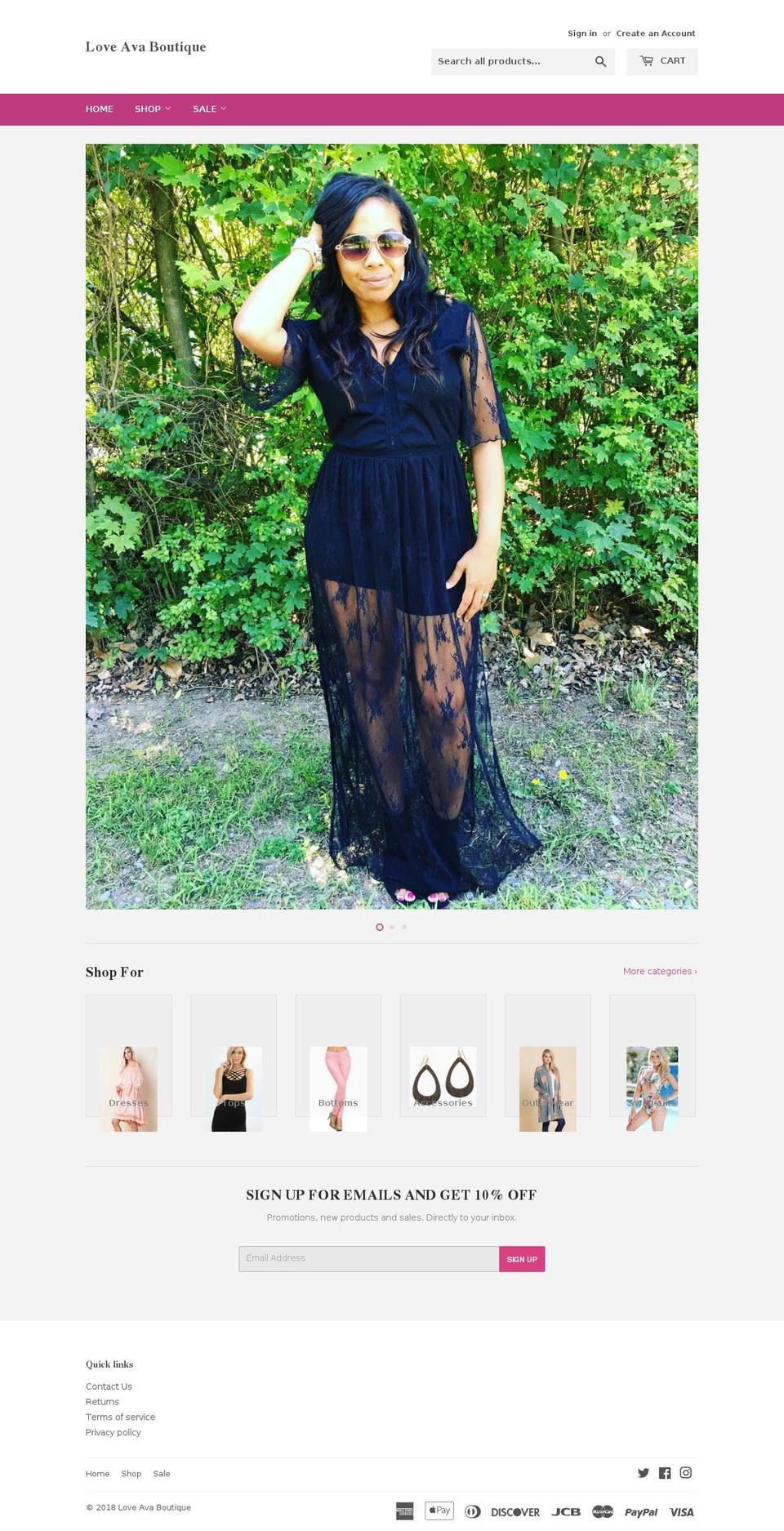 loveavaboutique.com — Shopify storefront screenshot