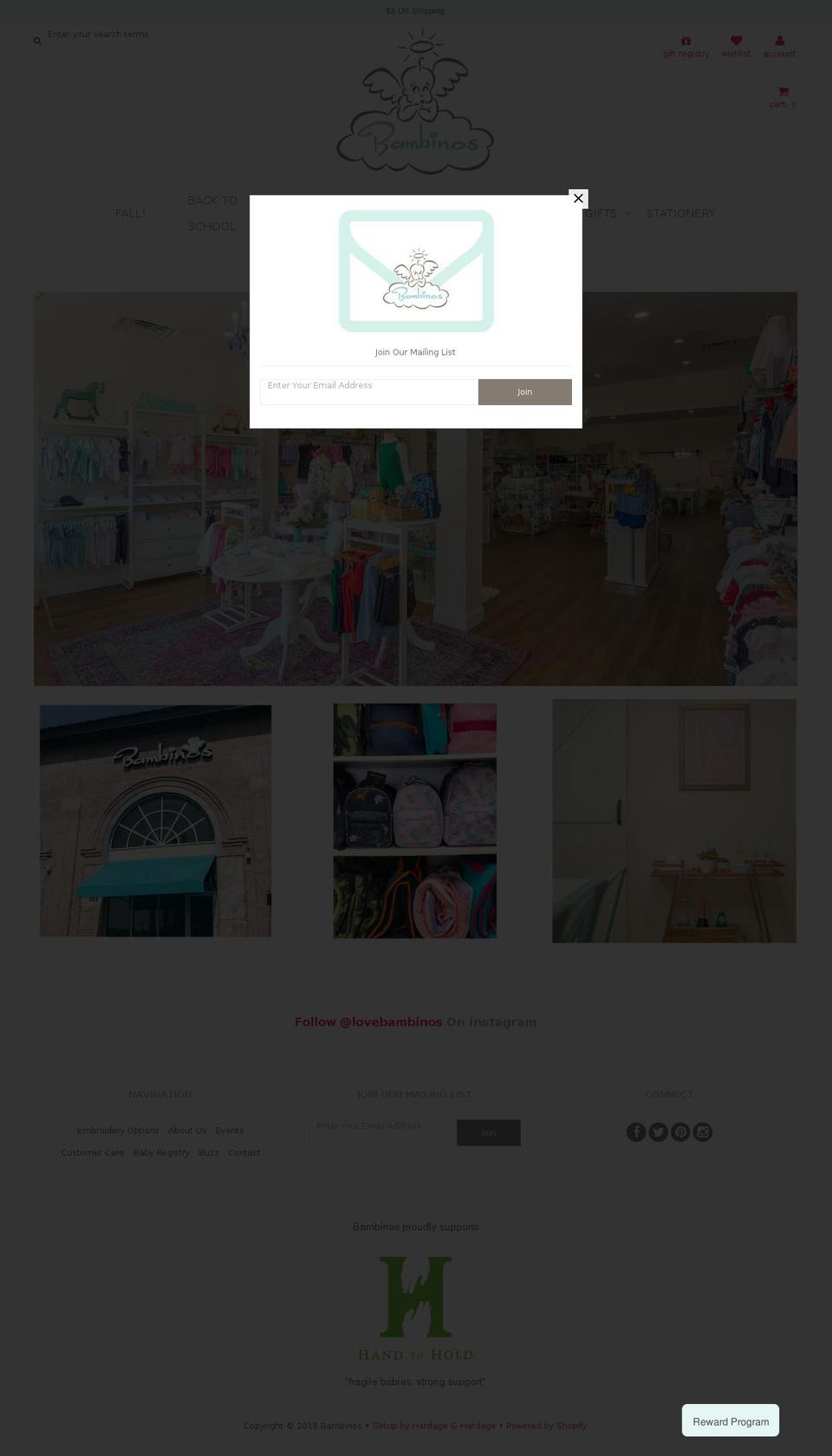 lovebambinos.com — Shopify storefront screenshot