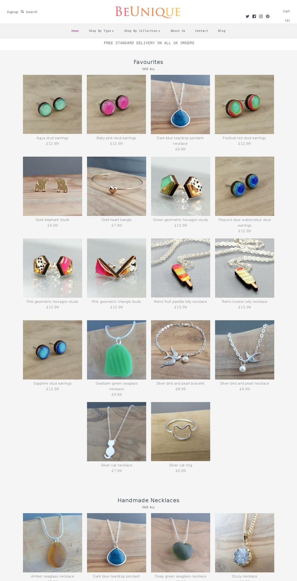 lovebeunique.com — Shopify storefront screenshot