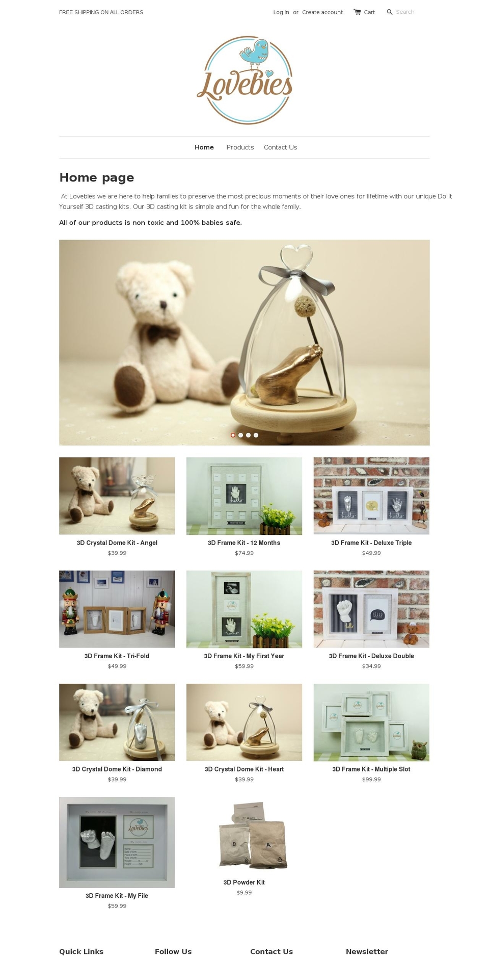 lovebies.com shopify website screenshot