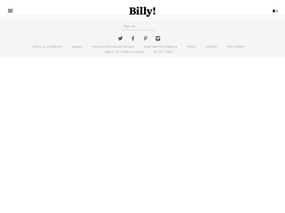 lovebilly.com shopify website screenshot