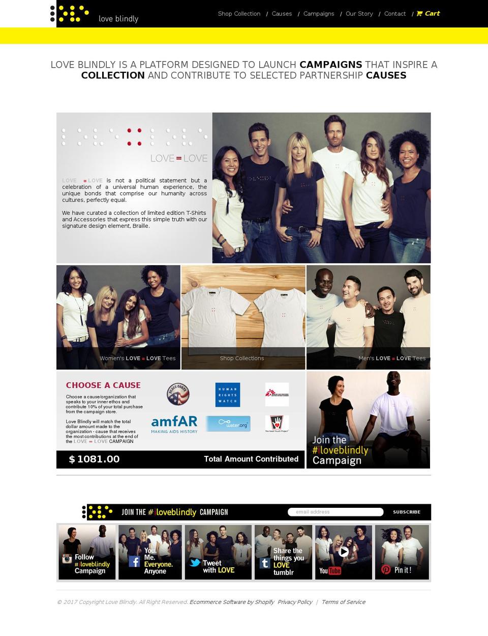 loveblindly.com shopify website screenshot