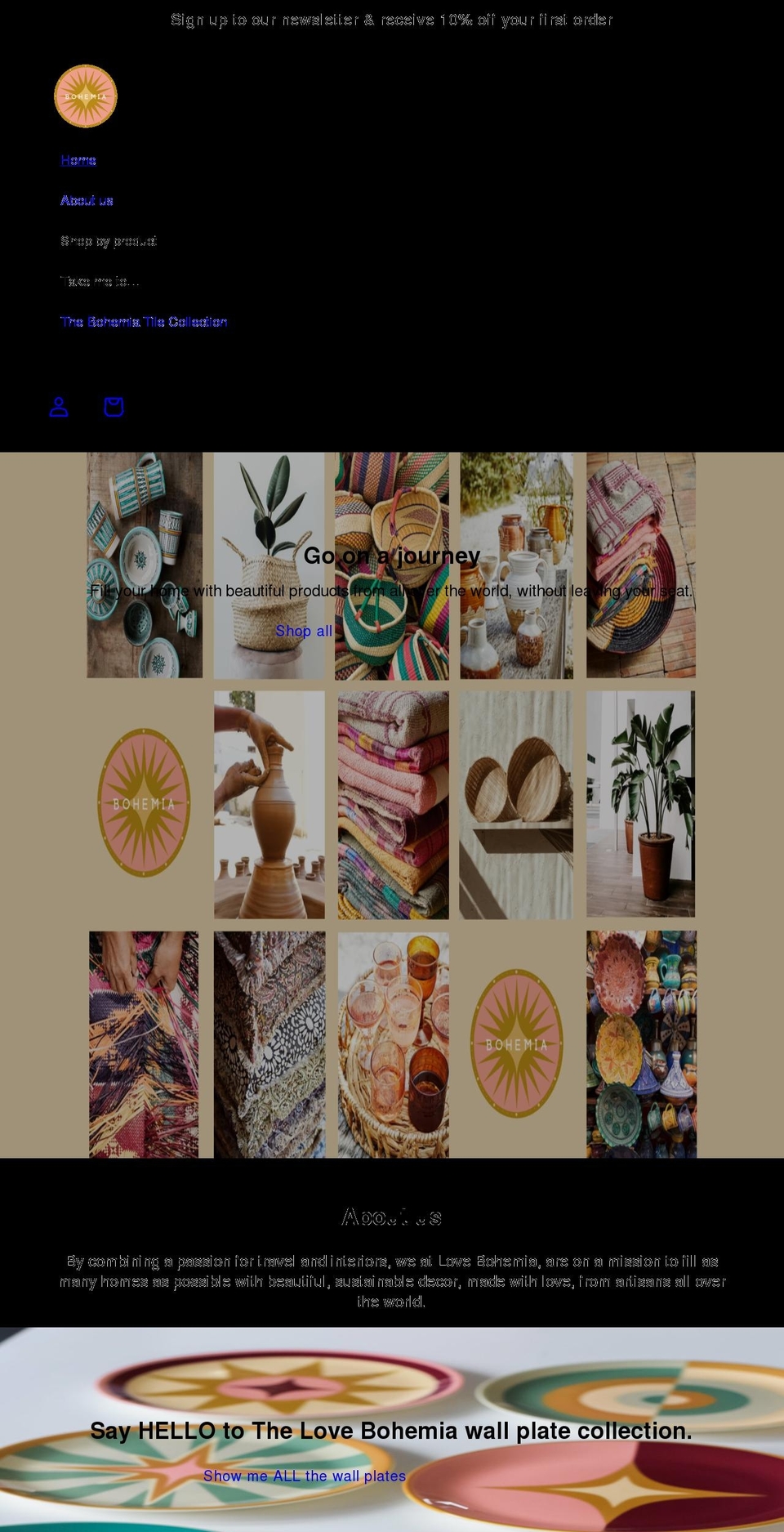 lovebohemia.com shopify website screenshot