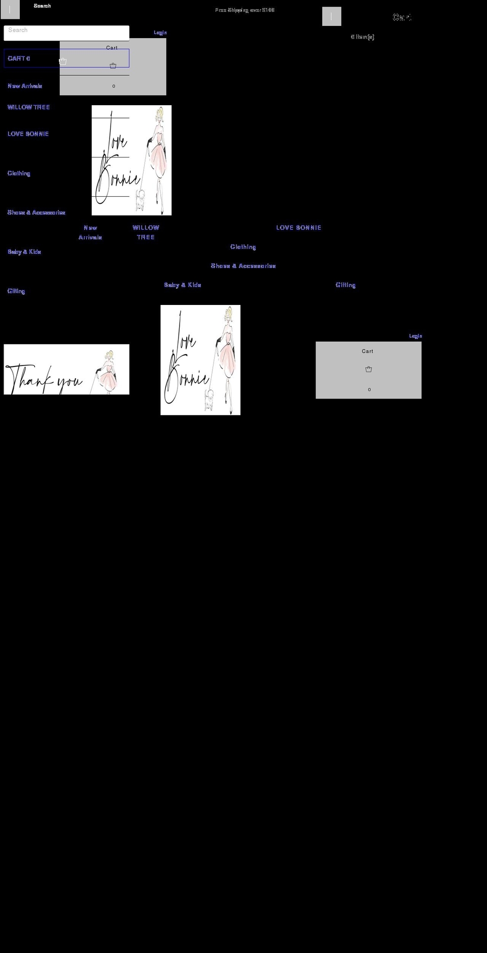 lovebonnie.com.au shopify website screenshot