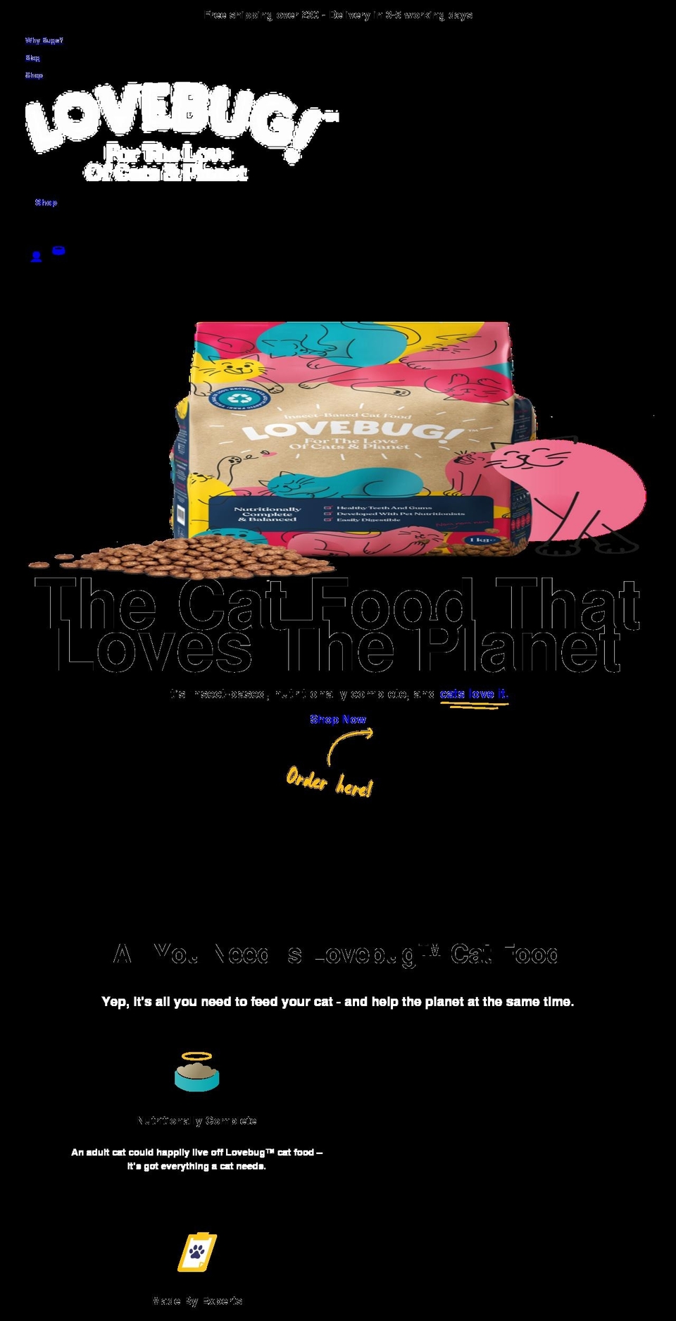 lovebugpetfood.com shopify website screenshot