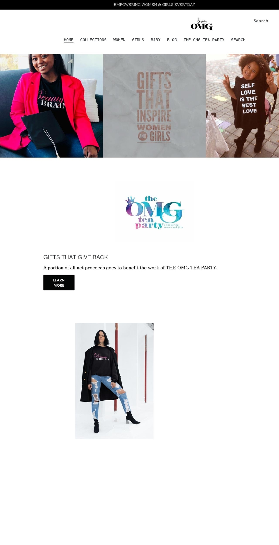 lovebyomg.com shopify website screenshot