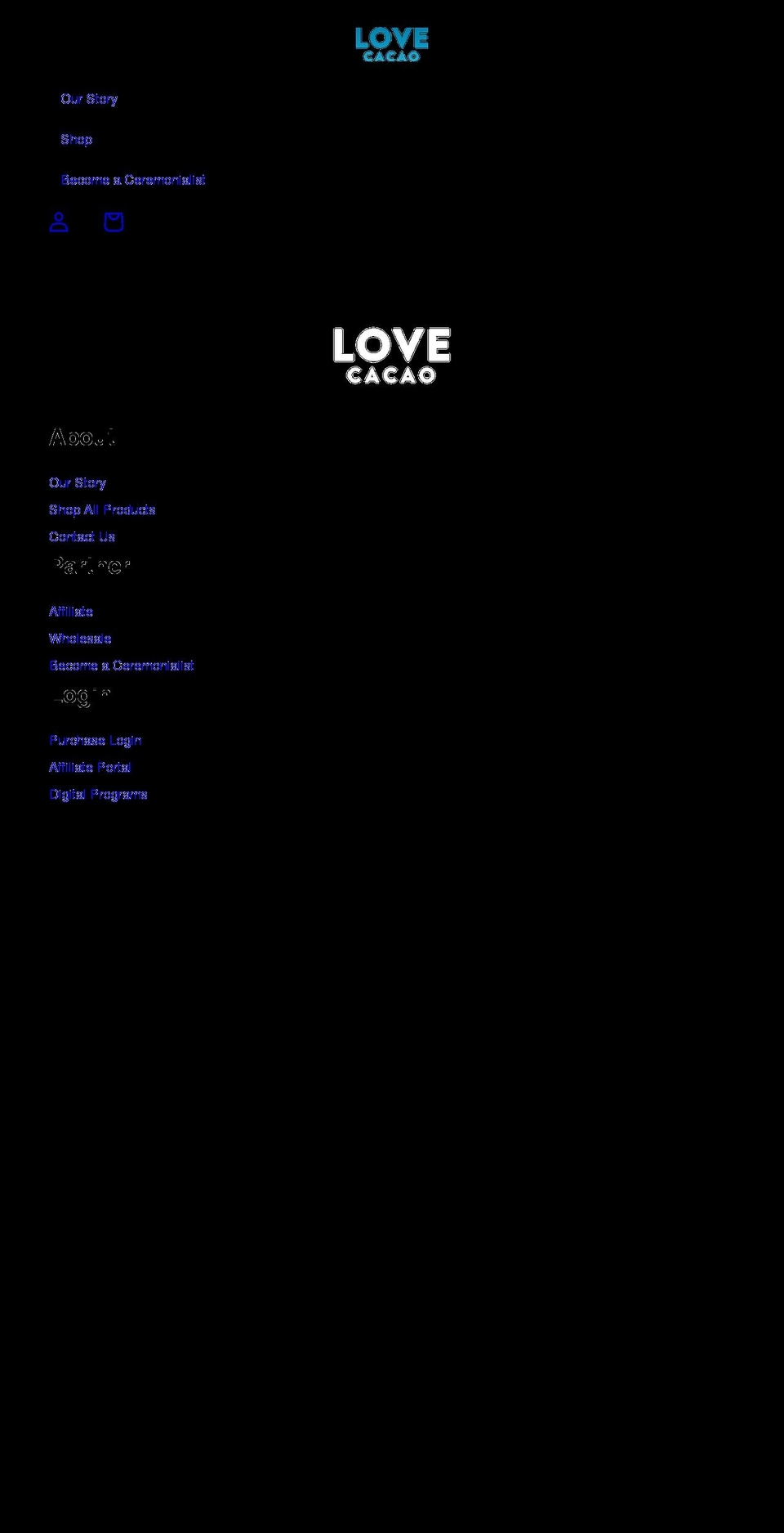 lovecacao.com shopify website screenshot