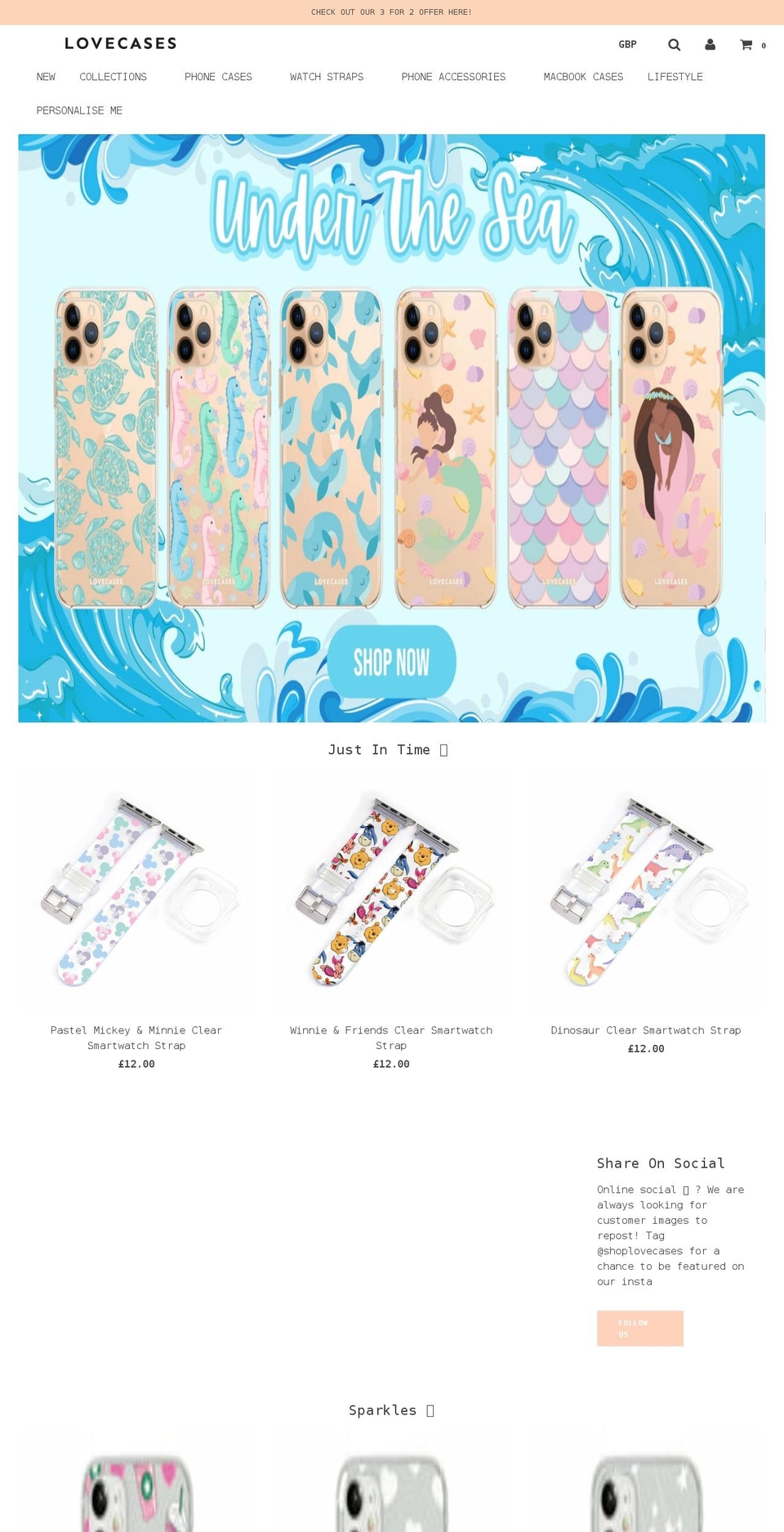 lovecases.com shopify website screenshot