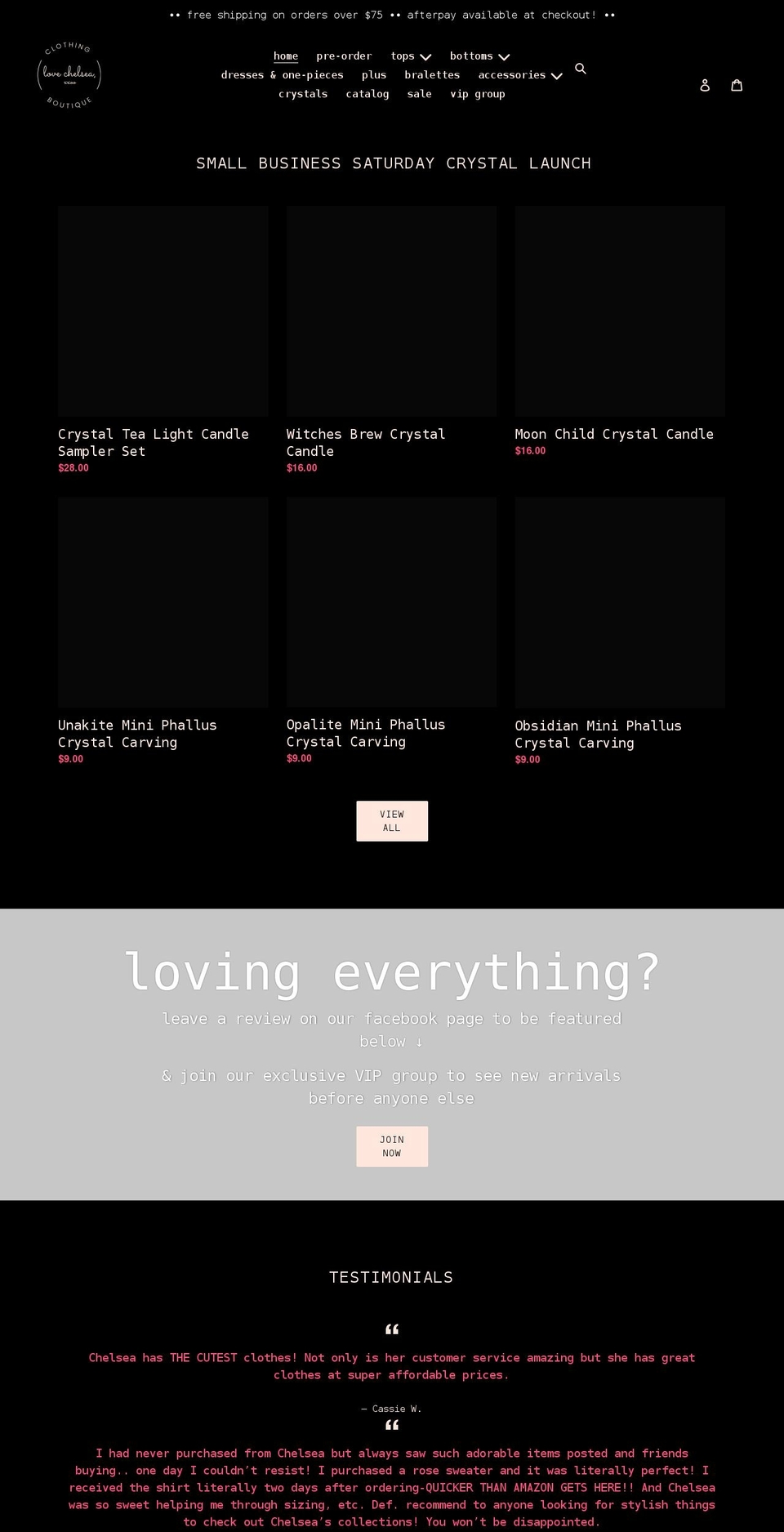 lovechelseaxxoo.com shopify website screenshot