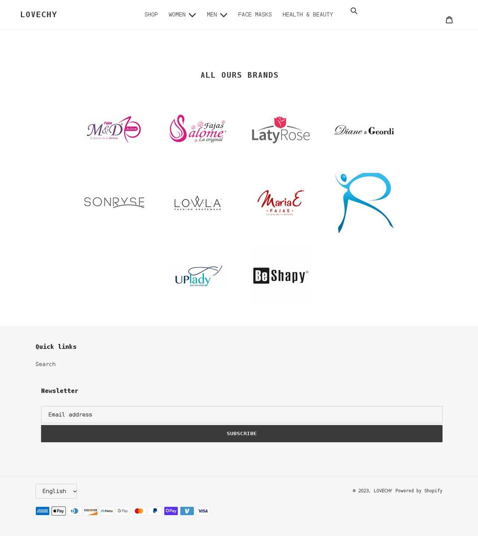 lovechy.com shopify website screenshot