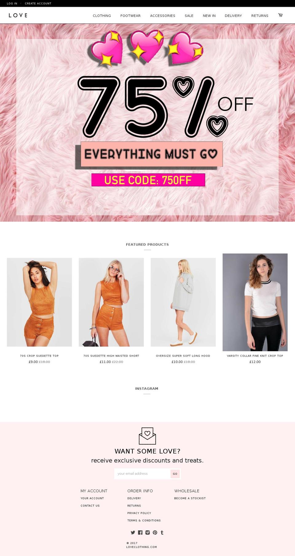 Showcase Shopify theme site example loveclothing.com