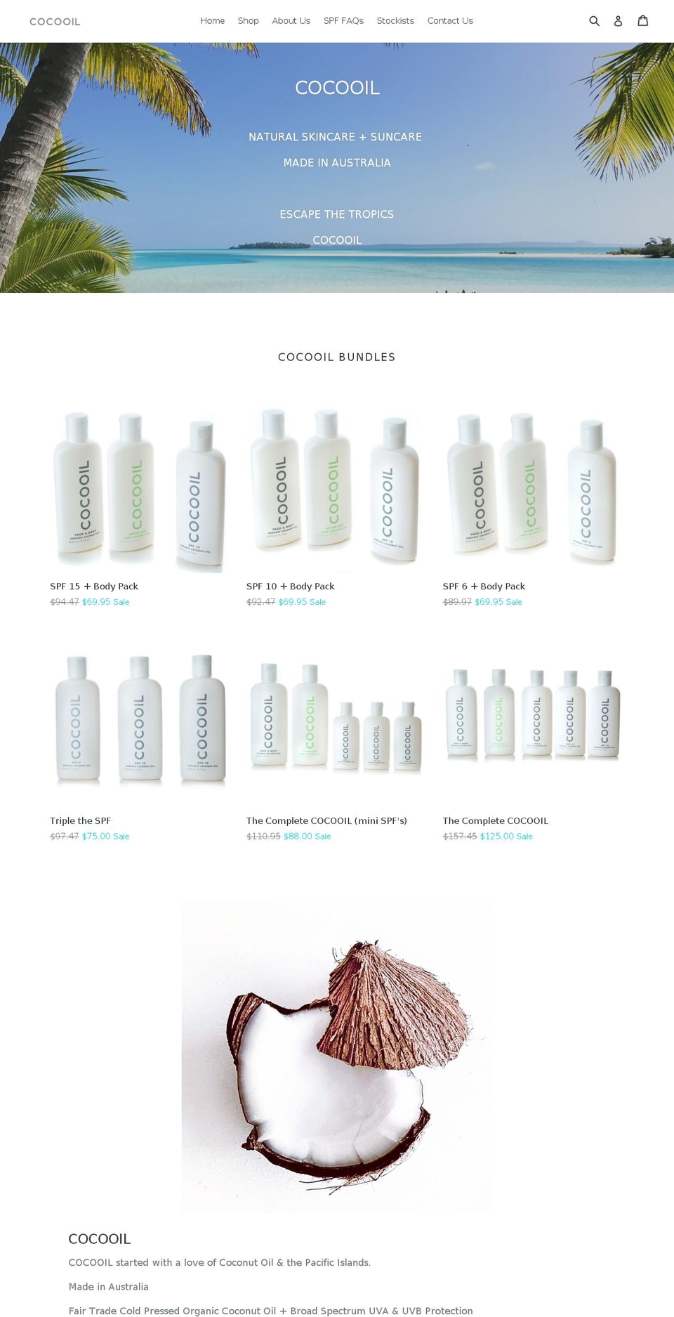 lovecocooil.com — Shopify storefront screenshot