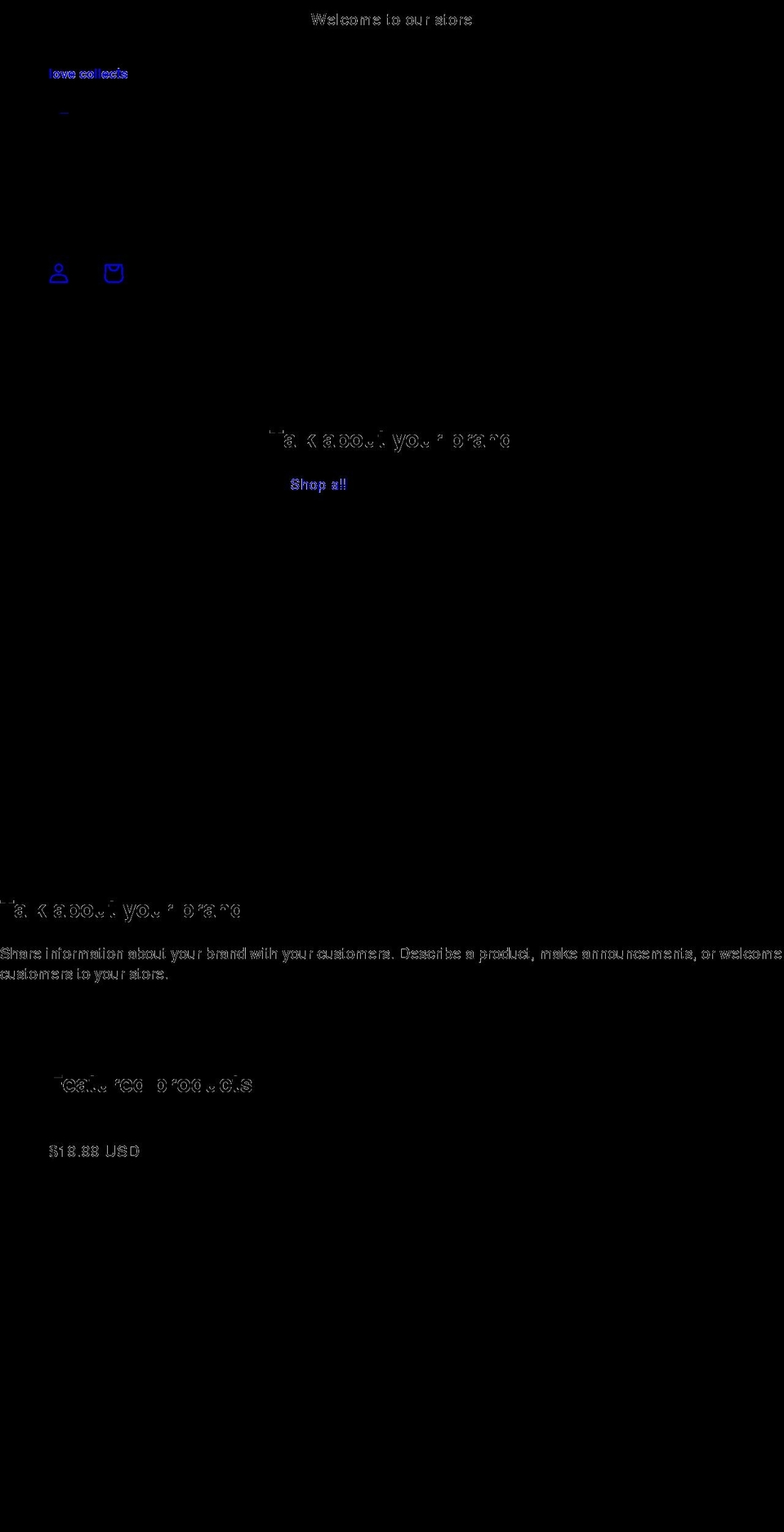 lovecollects.com shopify website screenshot