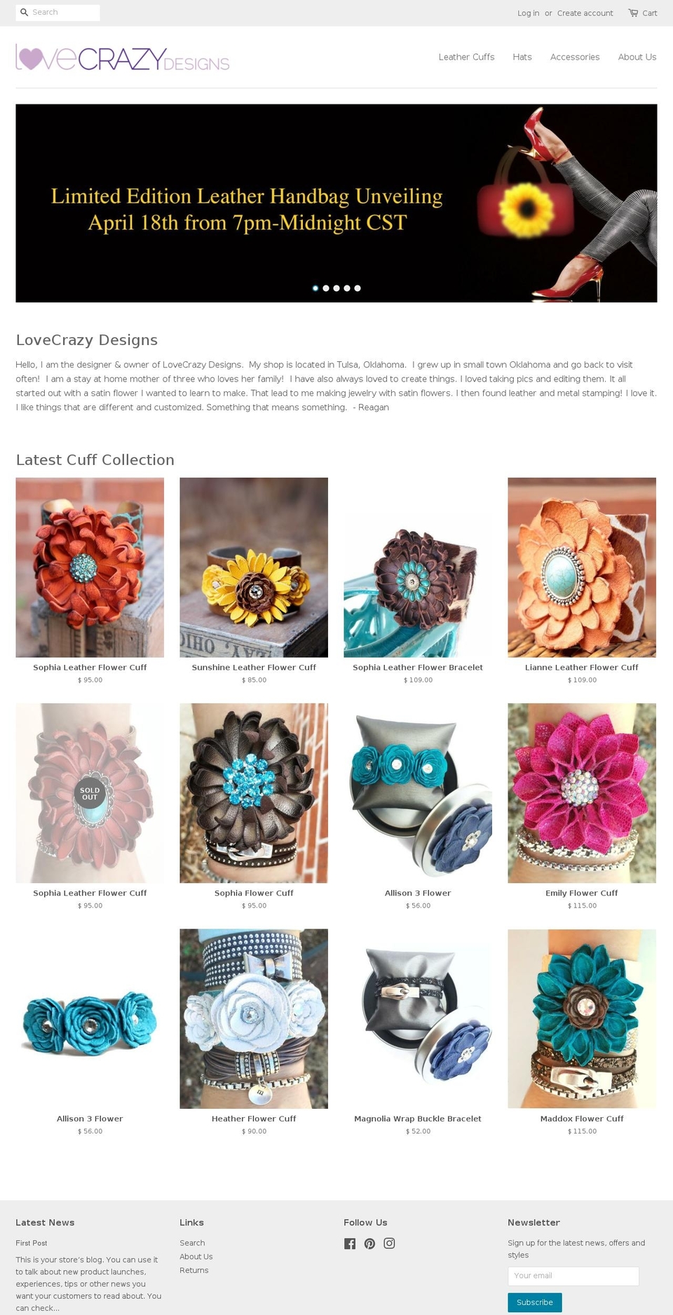 lovecrazydesigns.com shopify website screenshot
