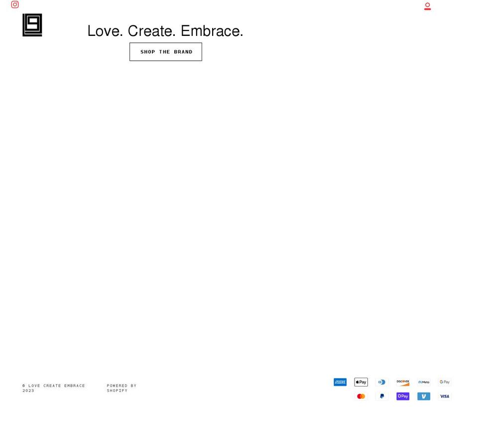 lovecreateembrace.com shopify website screenshot