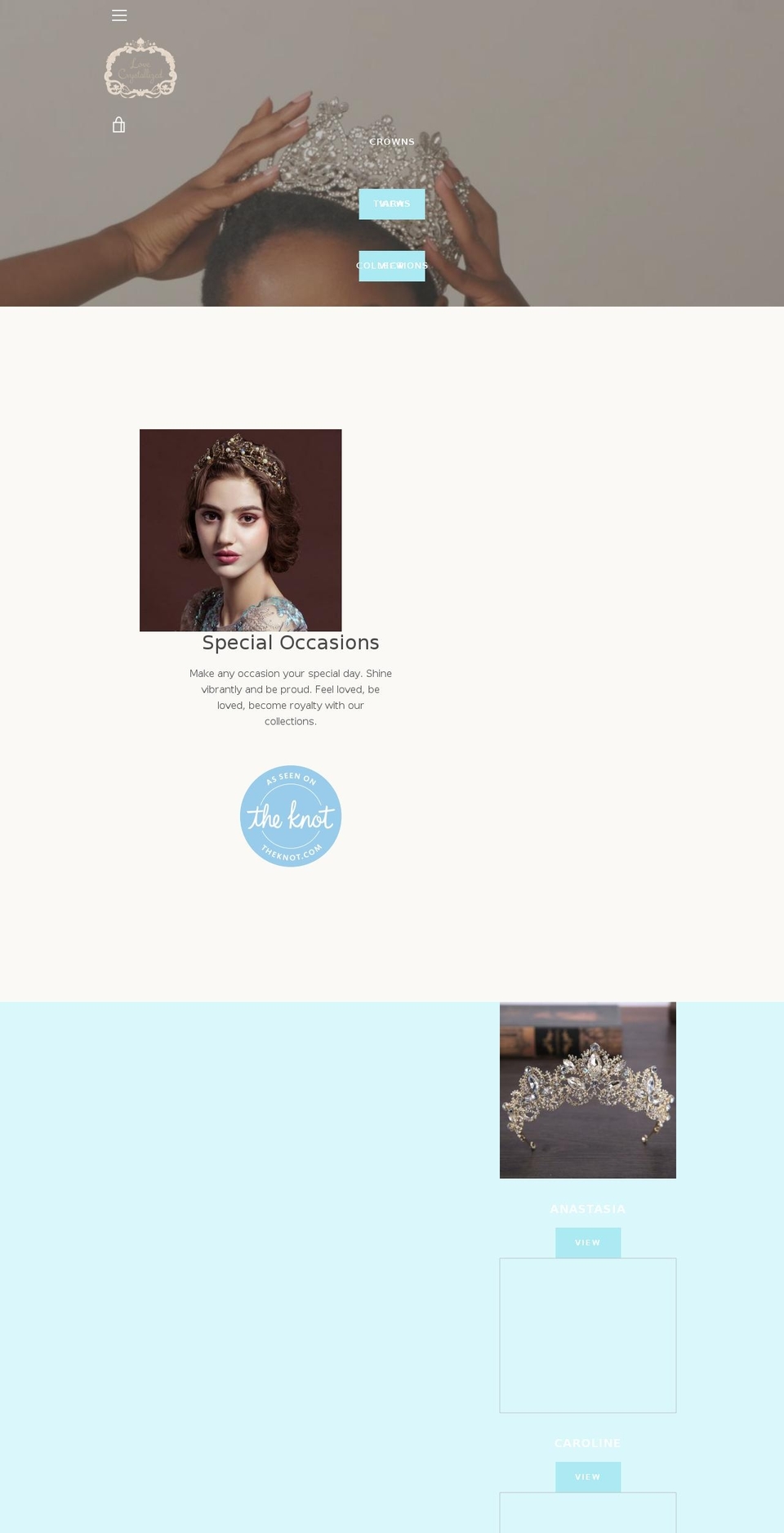 lovecrystallized.com shopify website screenshot