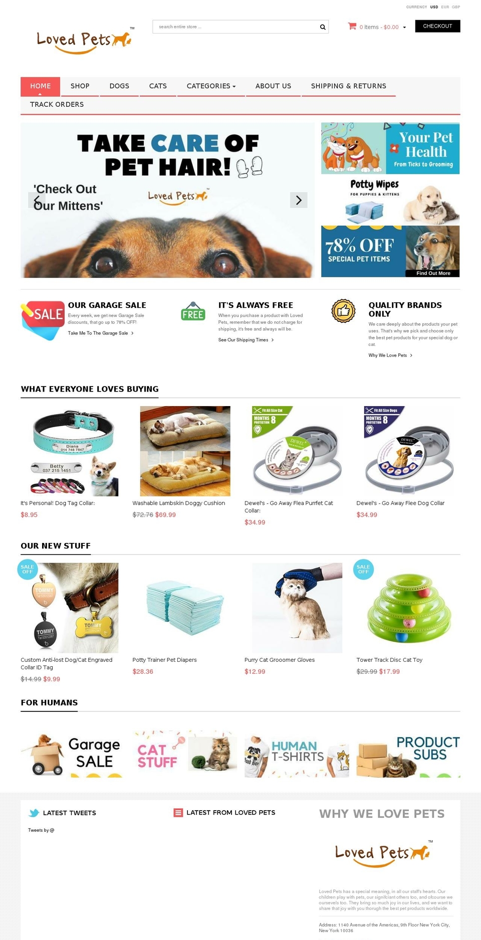 loved-pets.com — Shopify storefront screenshot