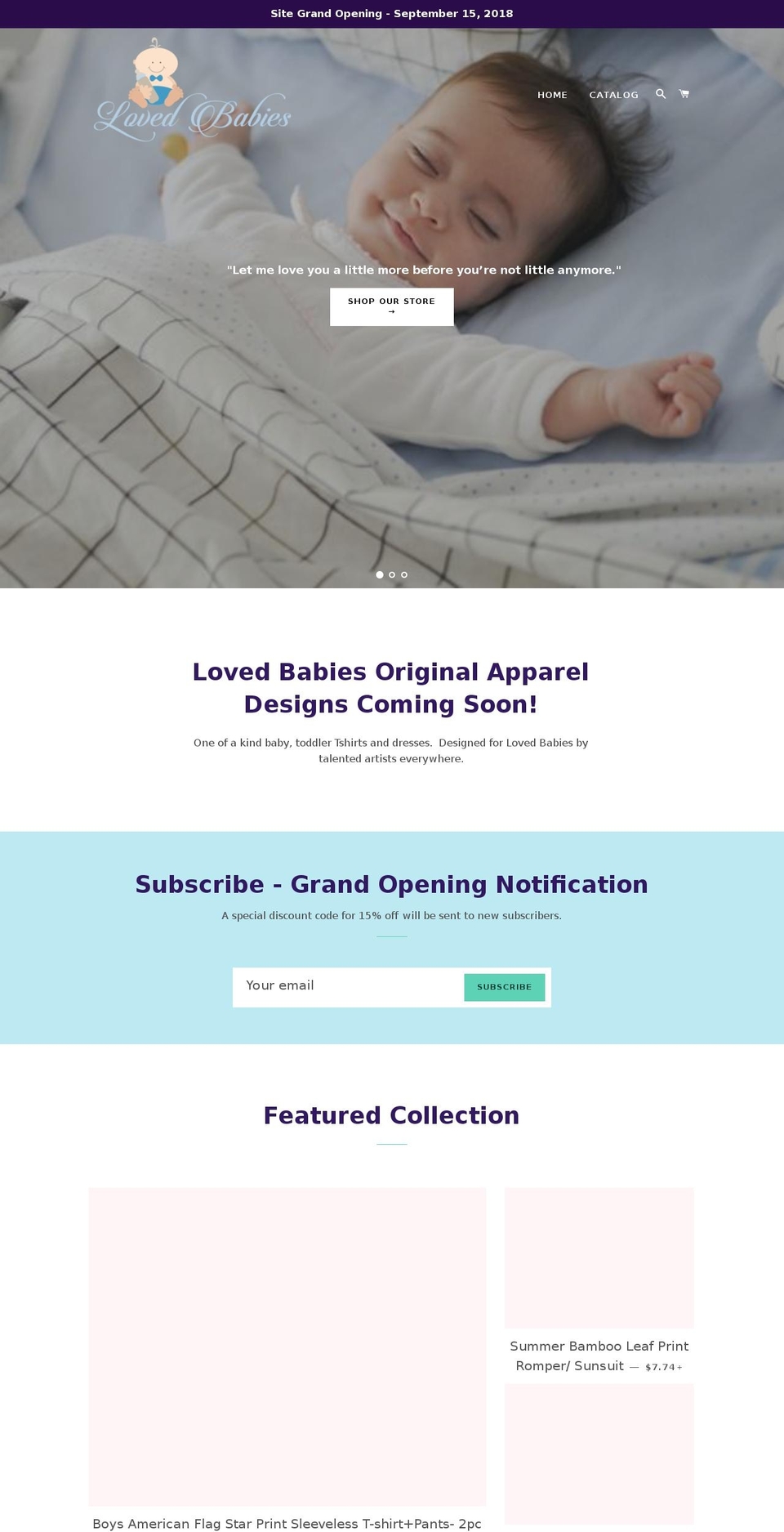 lovedbabies.com shopify website screenshot