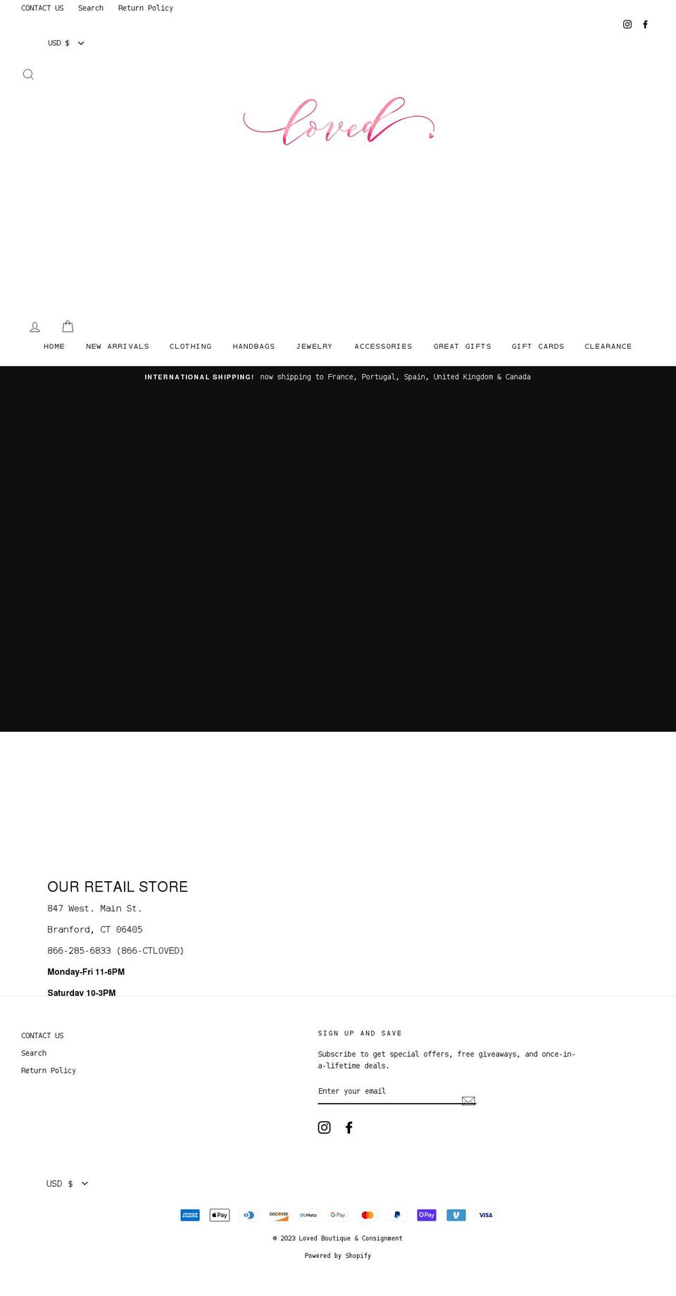 lovedboutique.com shopify website screenshot