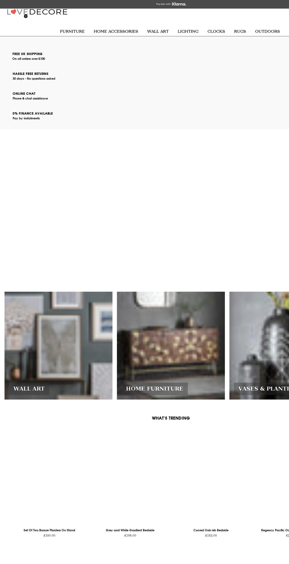 lovedecore.co.uk shopify website screenshot