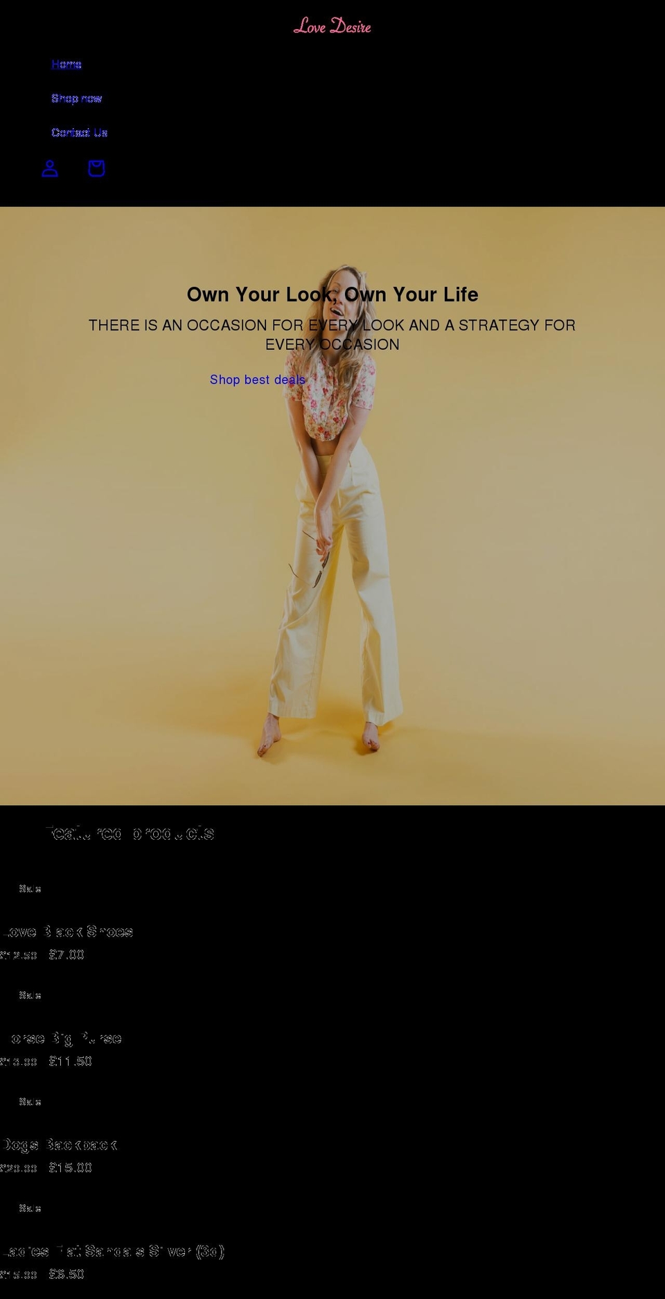 lovedesire.co.uk shopify website screenshot