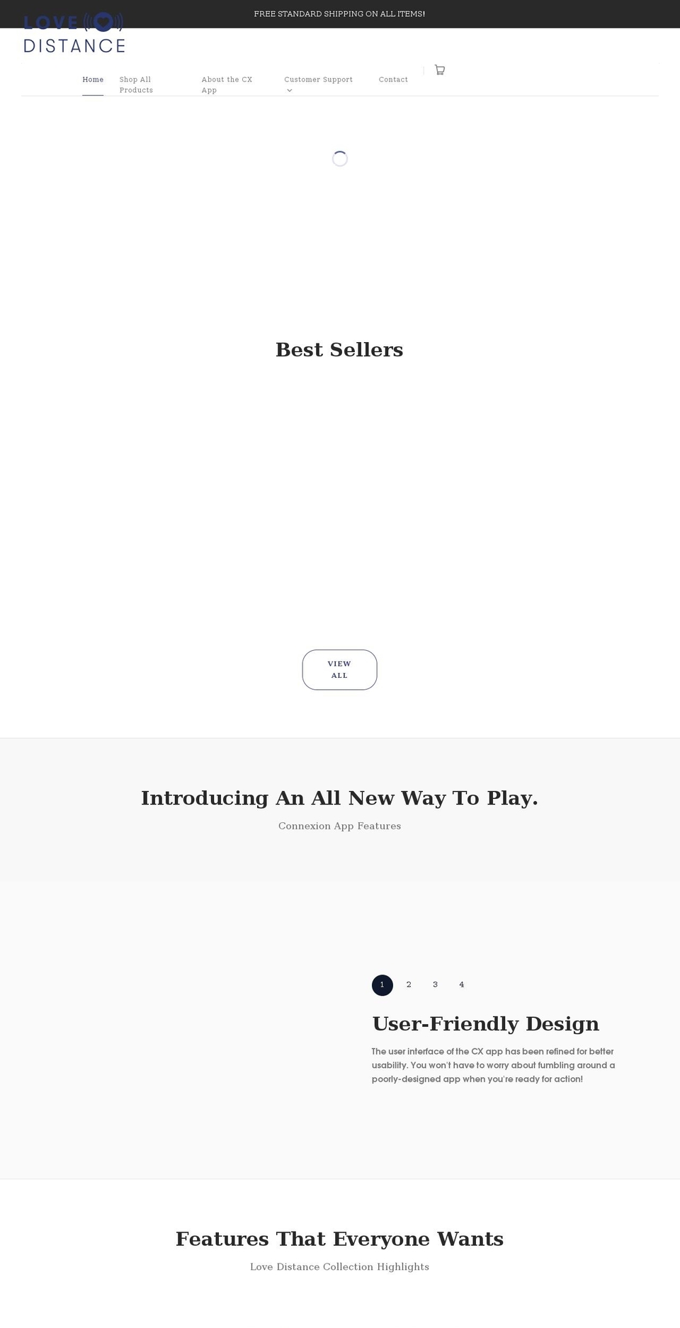 lovedistance.com shopify website screenshot