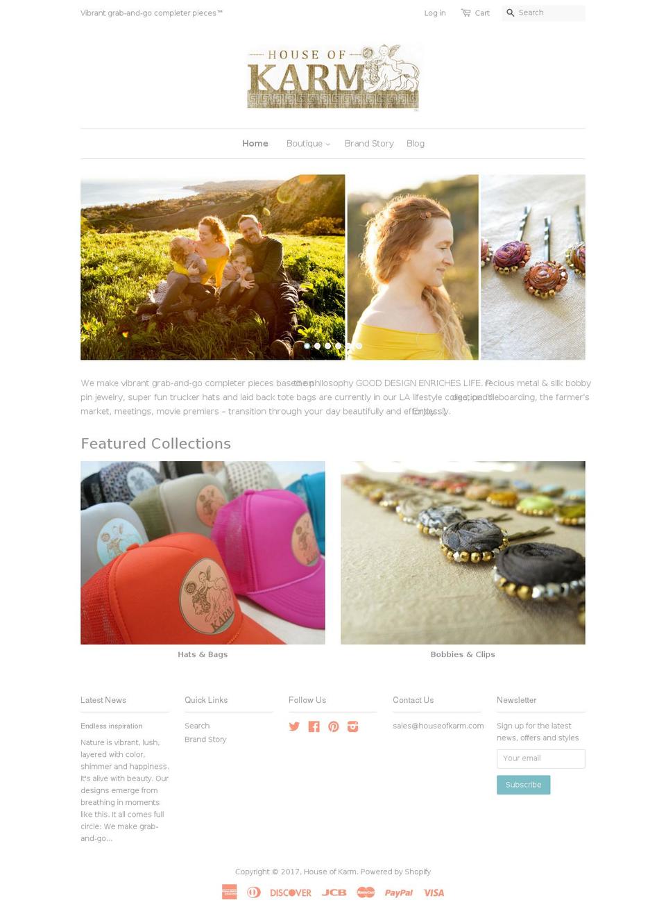 lovedkarm.com shopify website screenshot