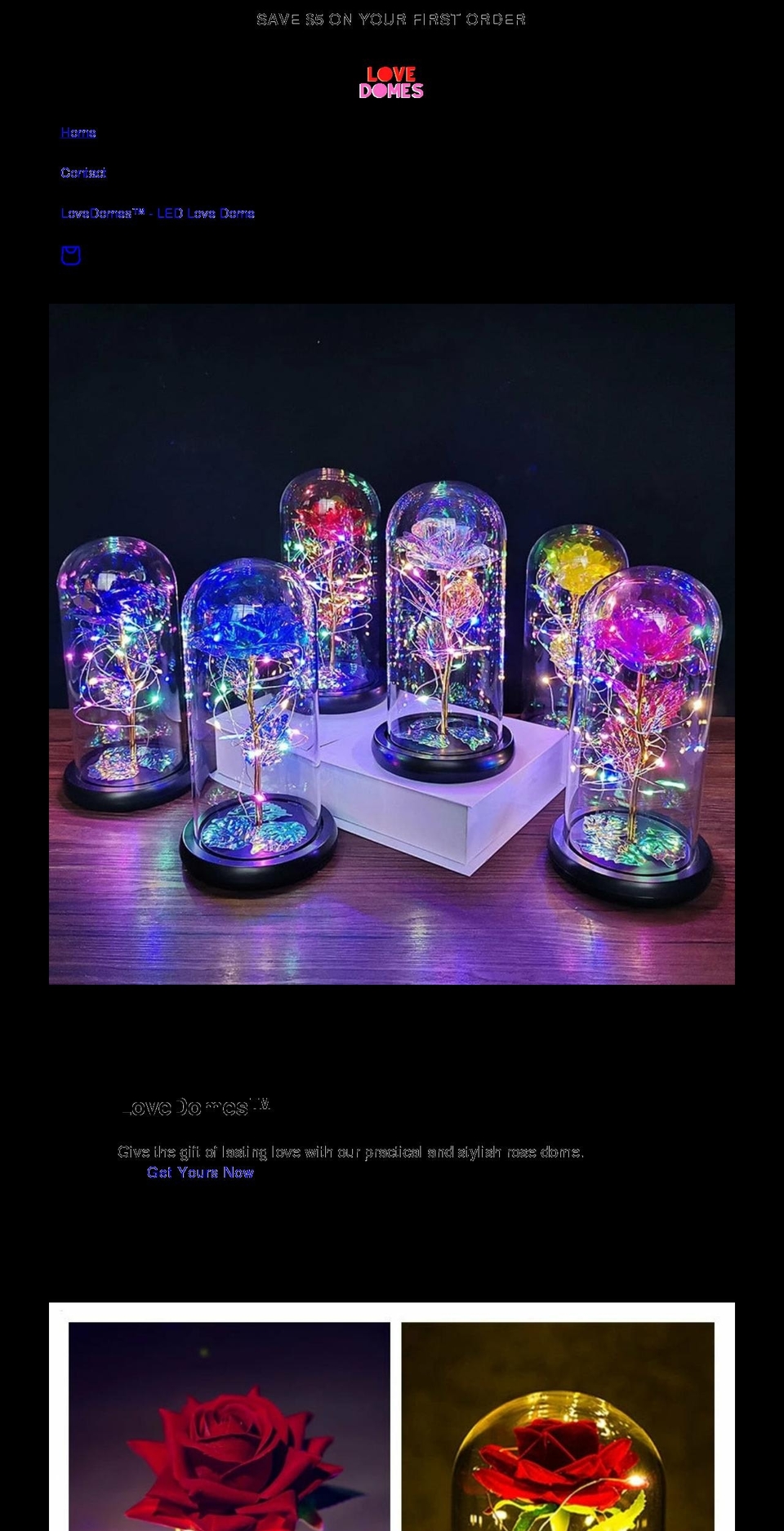 lovedomes.net shopify website screenshot