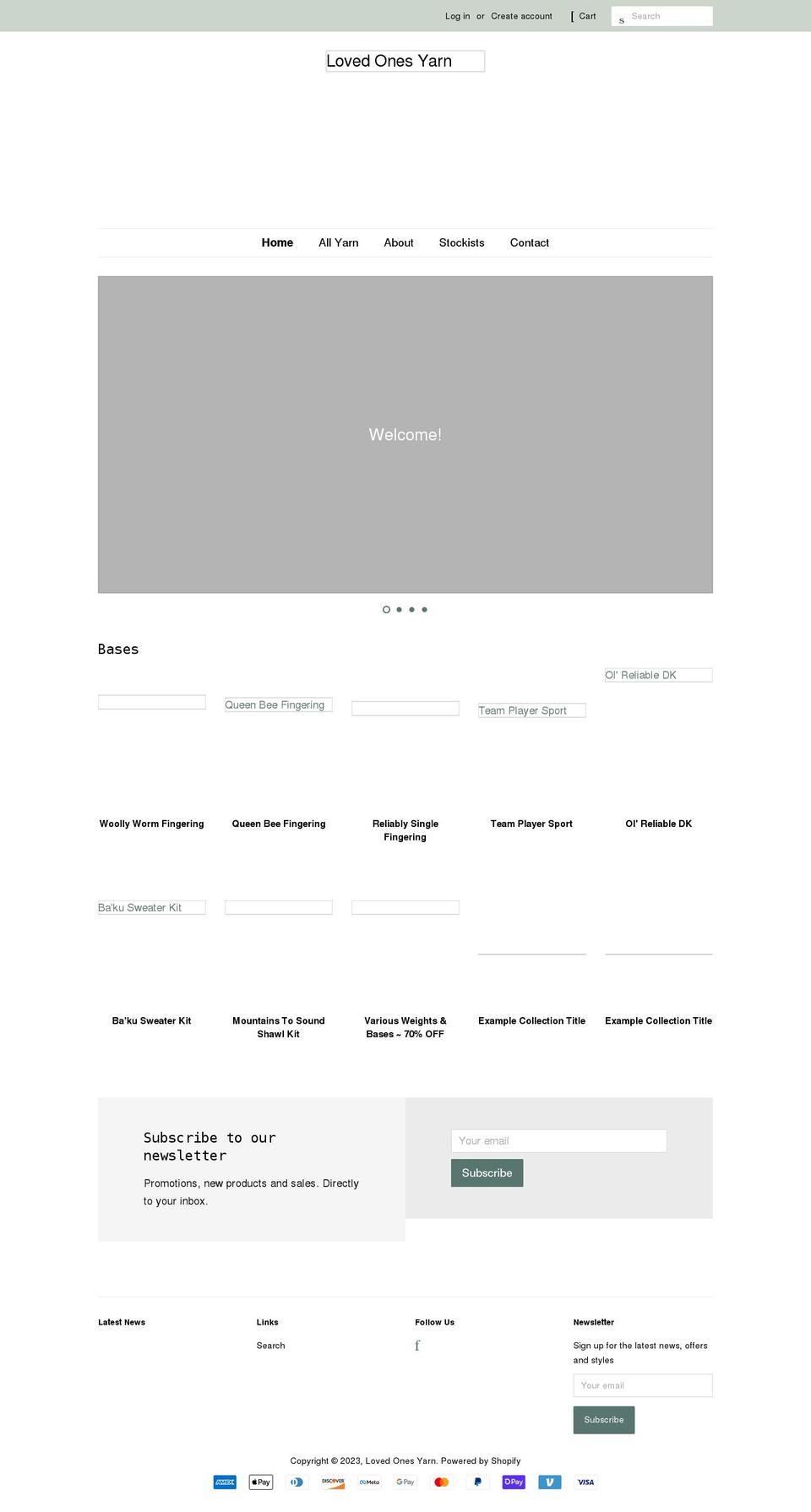 lovedonesyarn.com shopify website screenshot