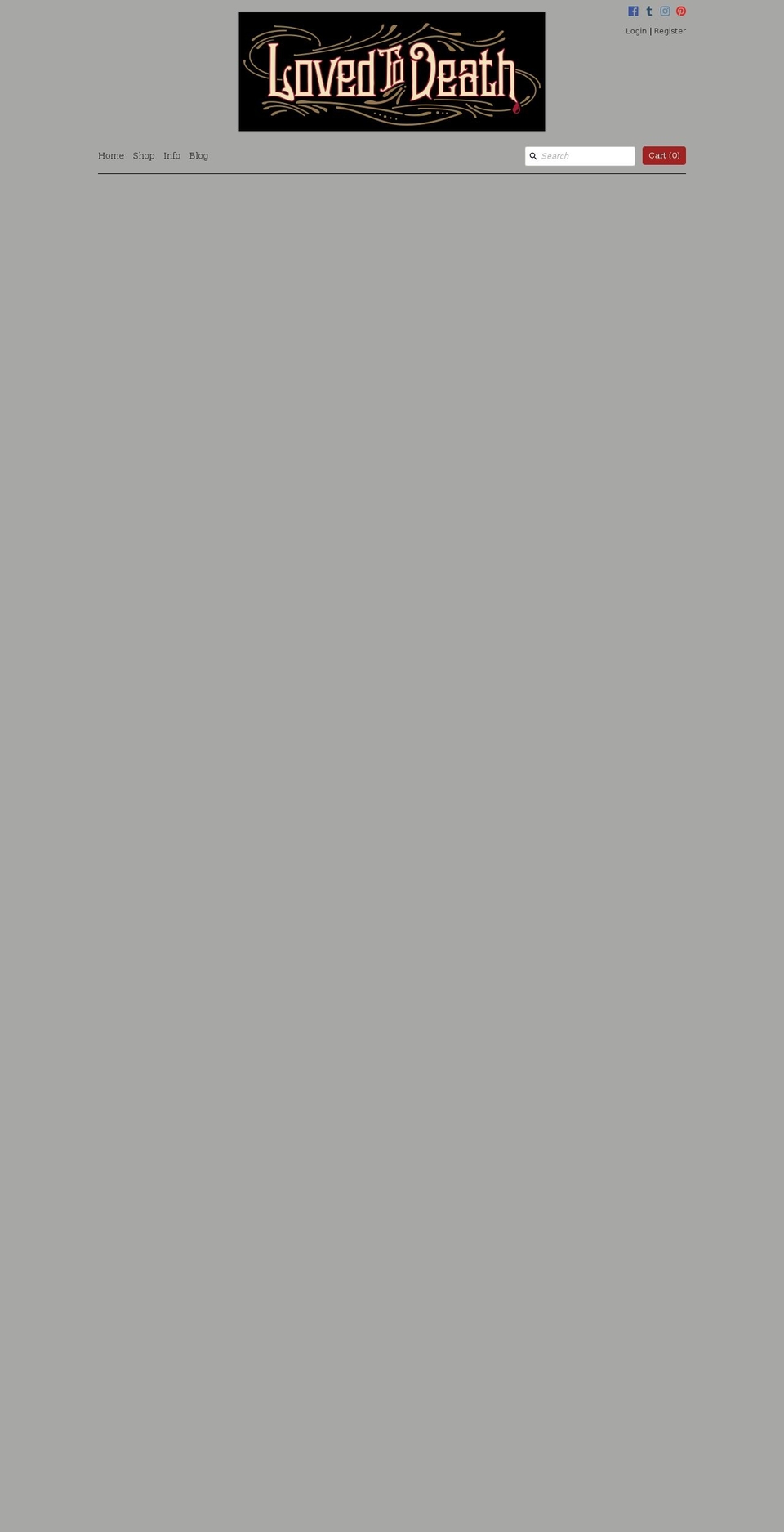 lovedtodeath.net shopify website screenshot