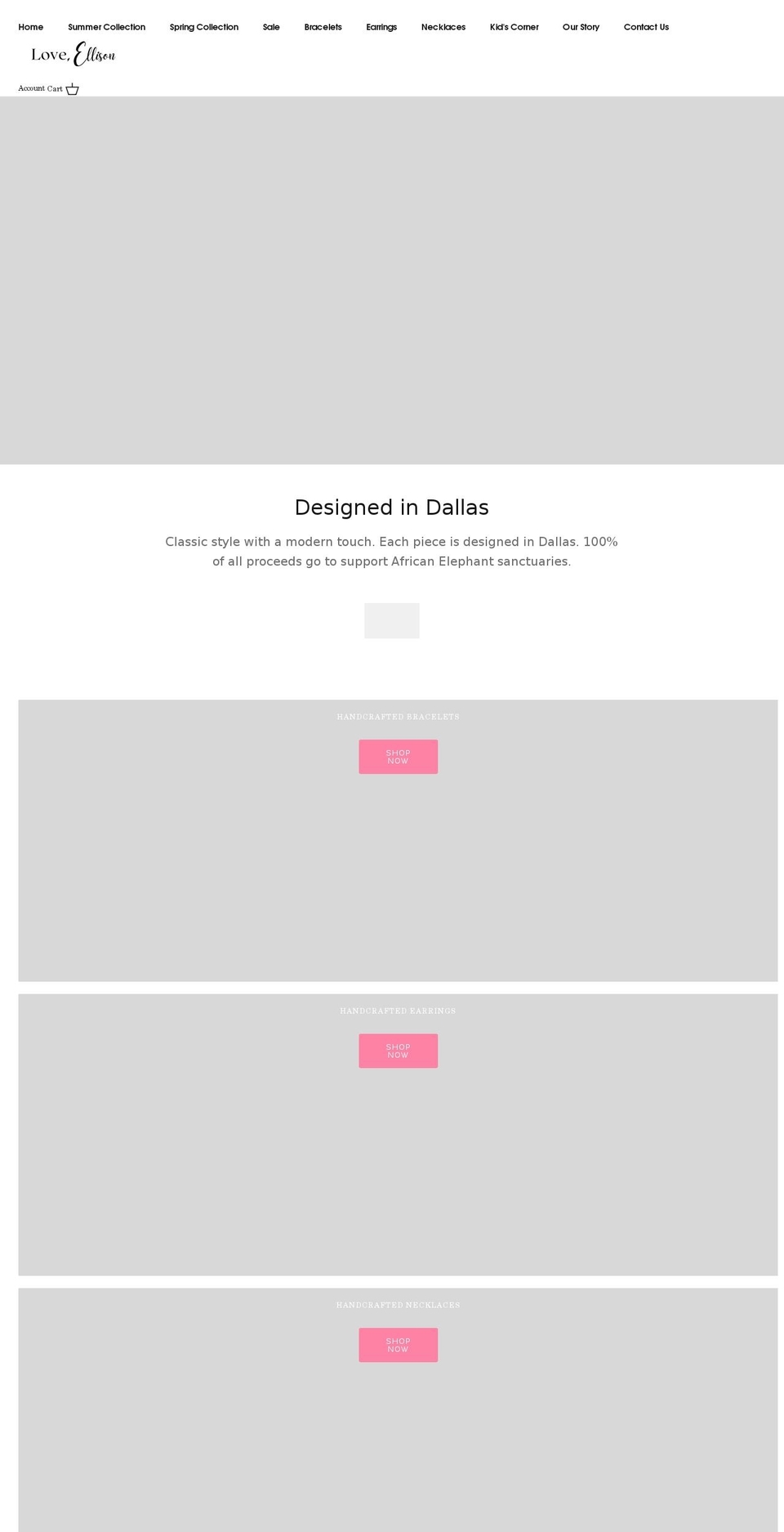 loveellison.com shopify website screenshot
