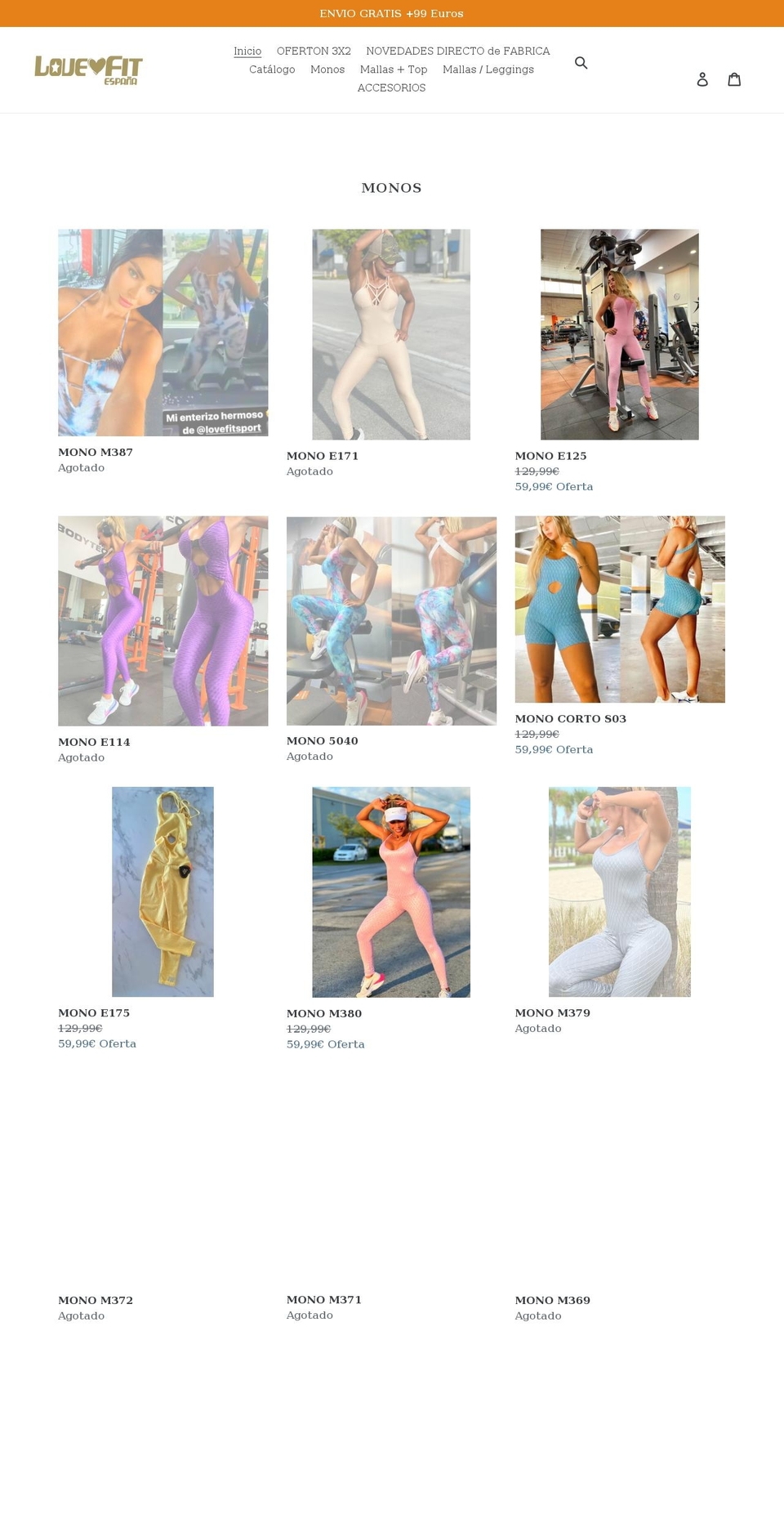 lovefit.es shopify website screenshot