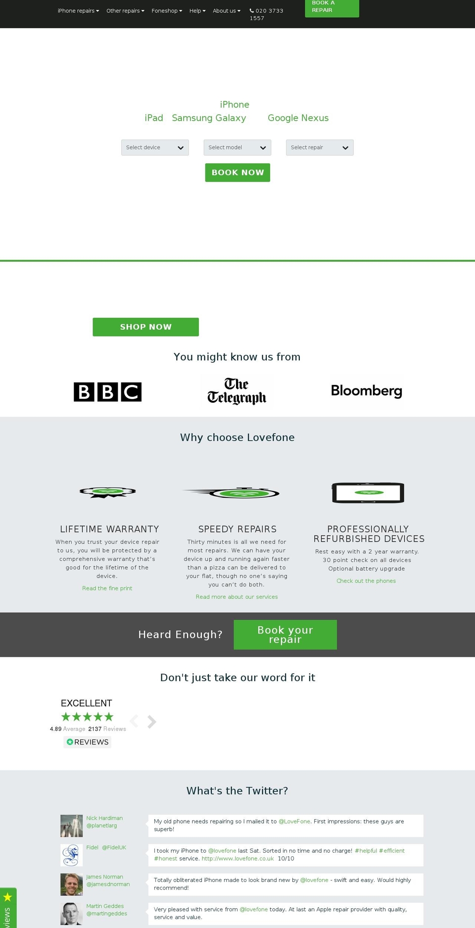 lovefone.com shopify website screenshot