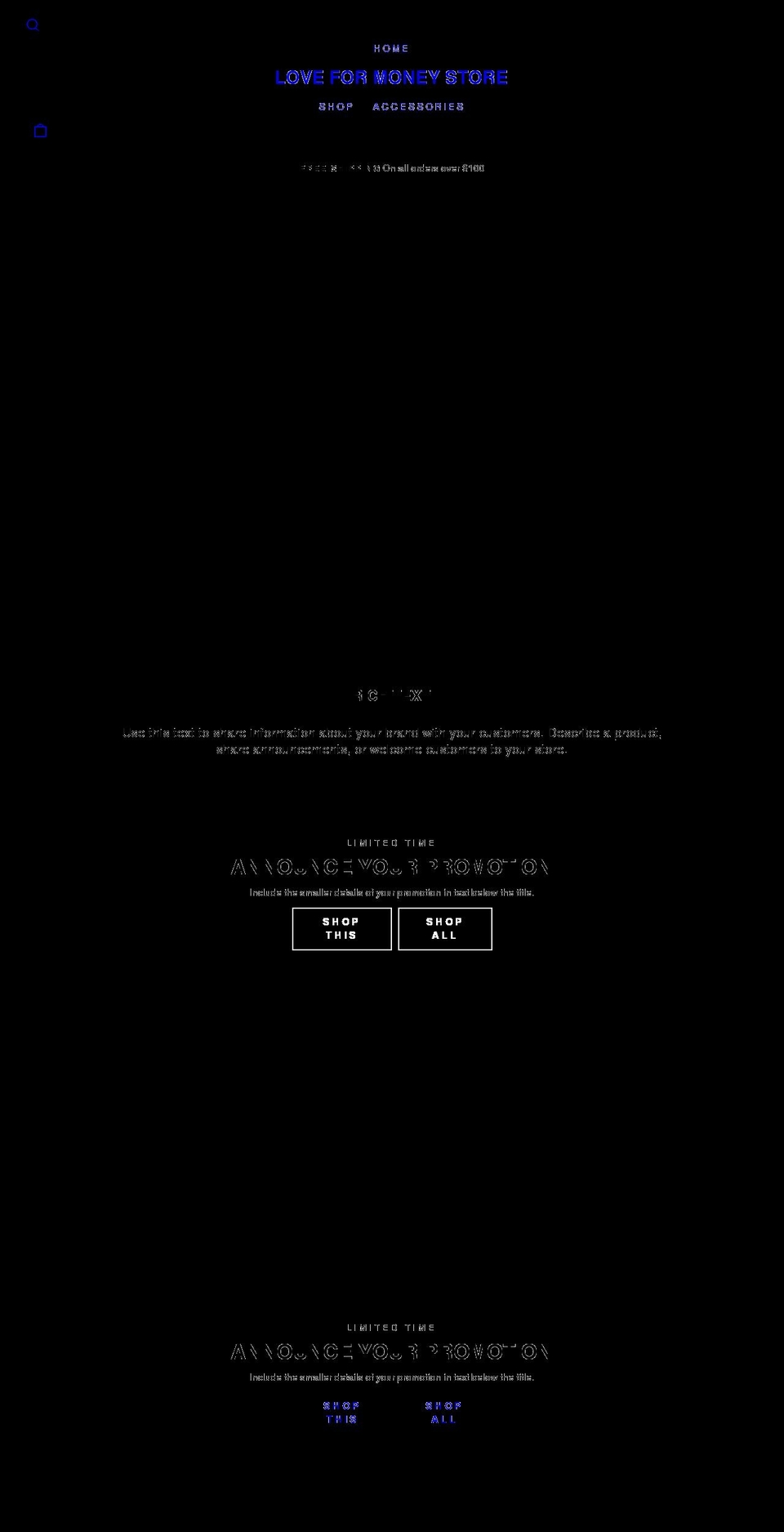 loveformoneynyc.com shopify website screenshot