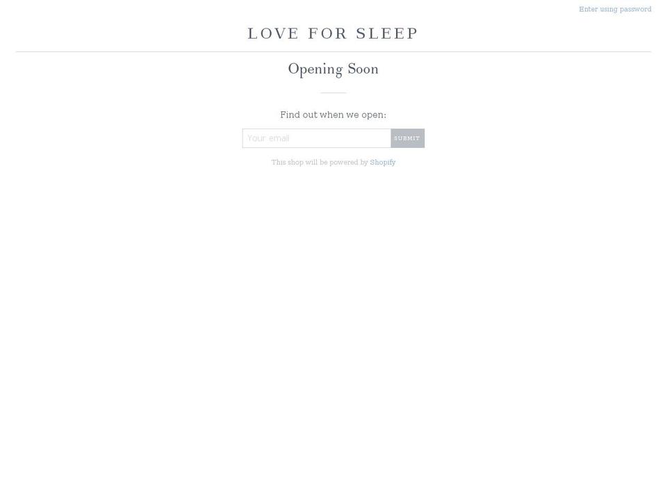 loveforsleep.com shopify website screenshot