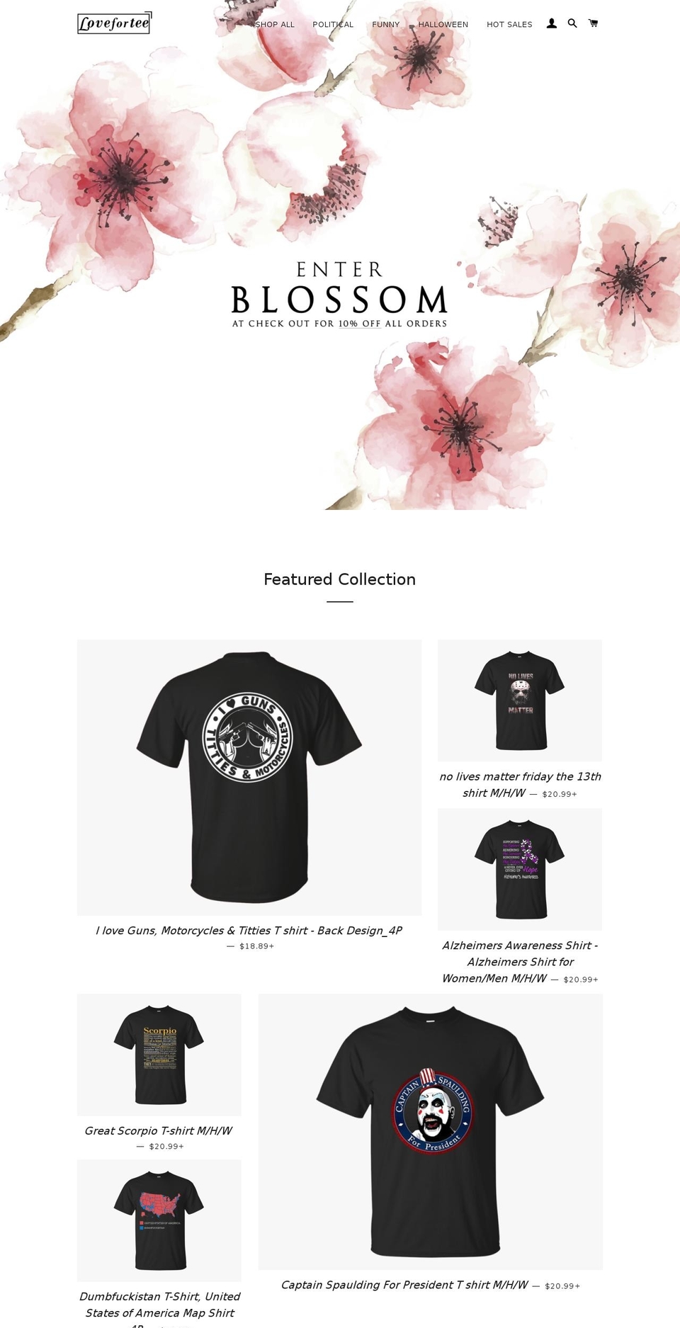 lovefortee.com — Shopify storefront screenshot