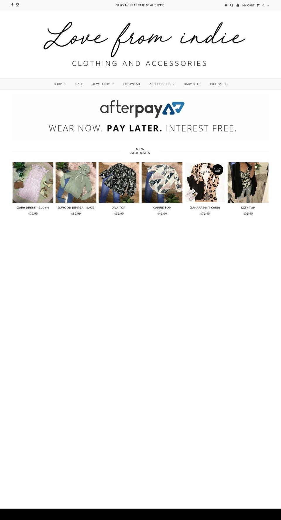 lovefromindie.com shopify website screenshot