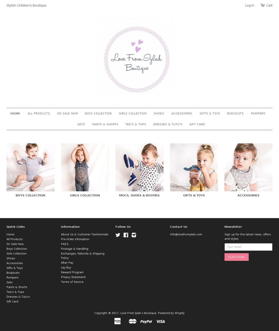 lovefromiylah.com shopify website screenshot