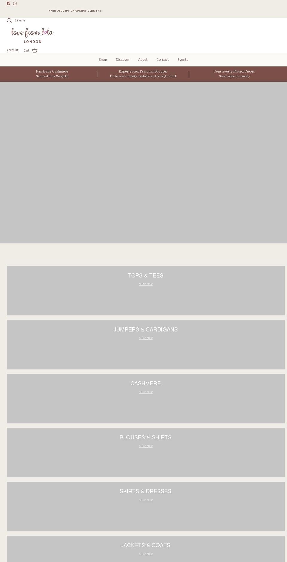 lovefromlola.com shopify website screenshot