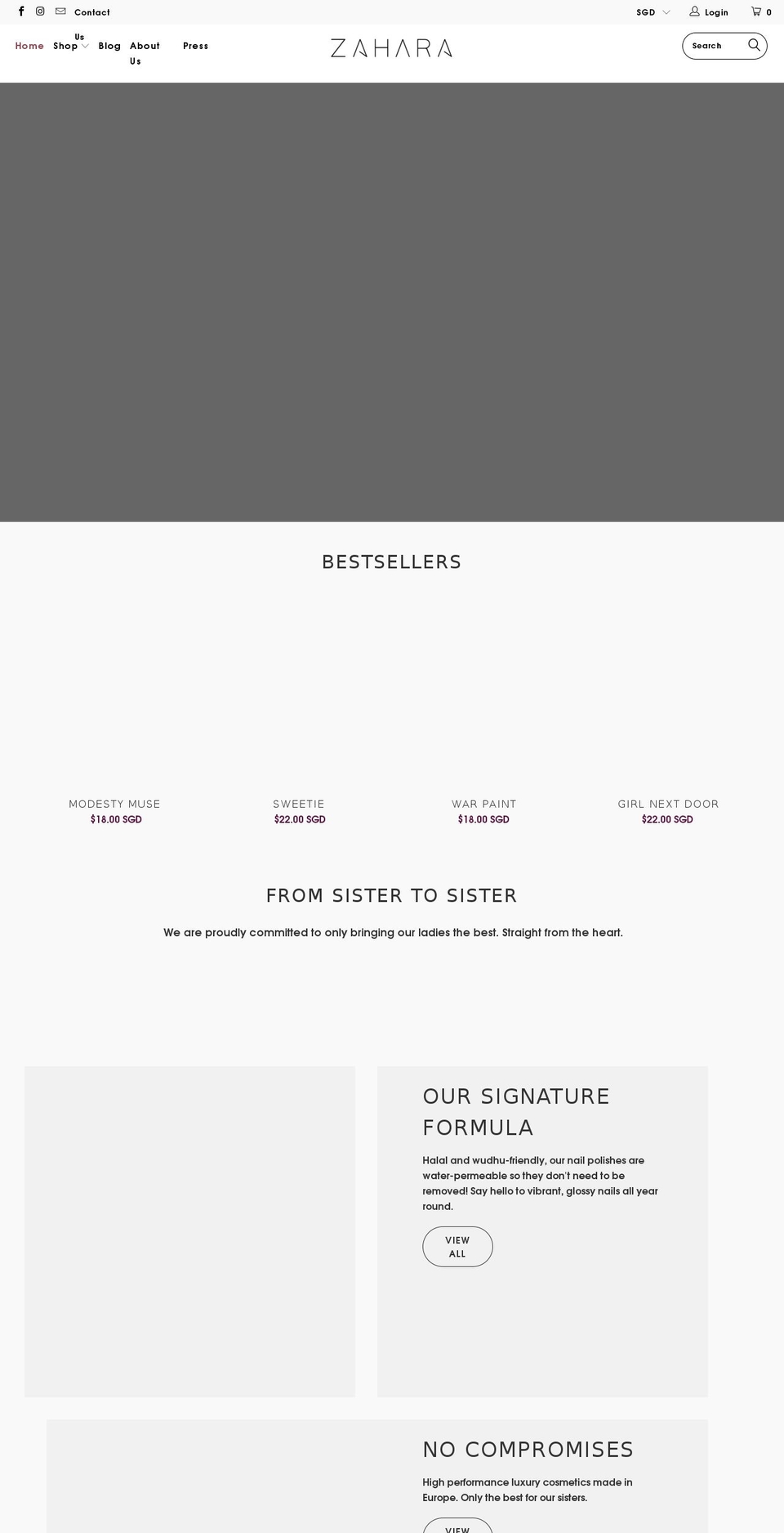 lovefromzahara.com — Shopify storefront screenshot
