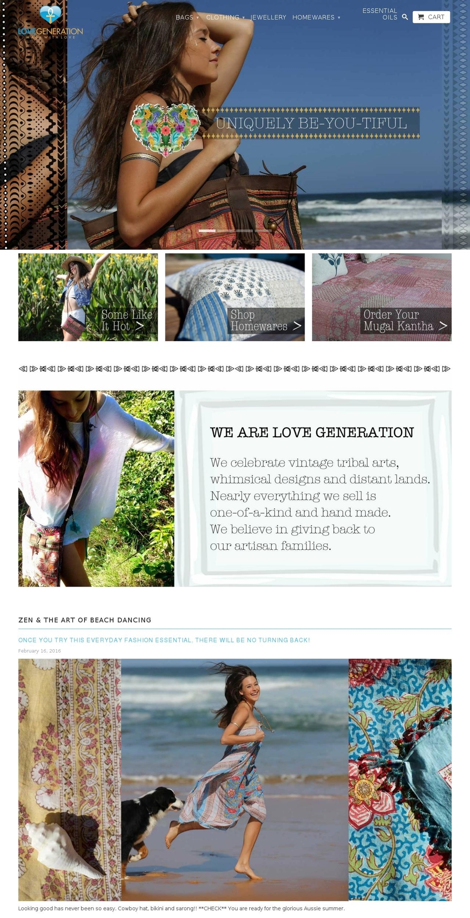 lovegeneration.com.au shopify website screenshot