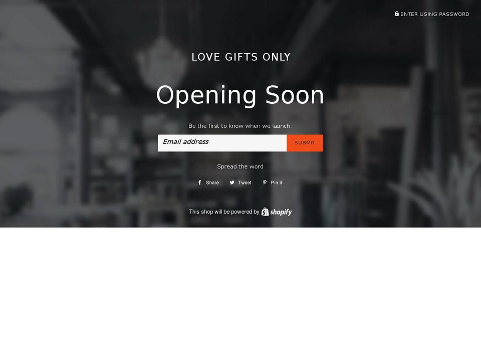 lovegiftsonly.com — Shopify storefront screenshot