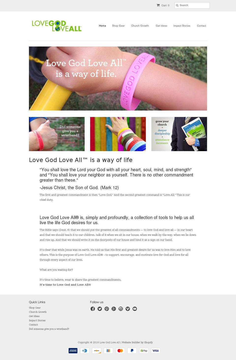 lovegodloveall.com — Shopify storefront screenshot