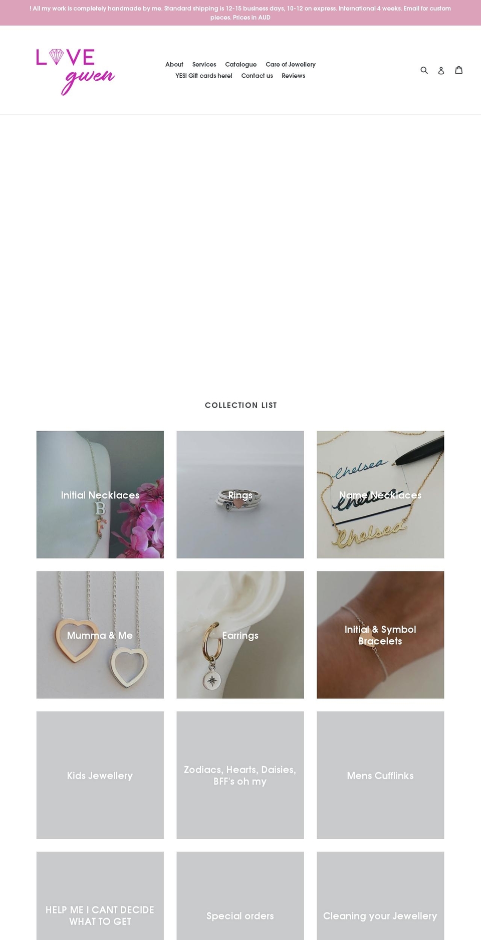 lovegwenjewellery.com.au shopify website screenshot