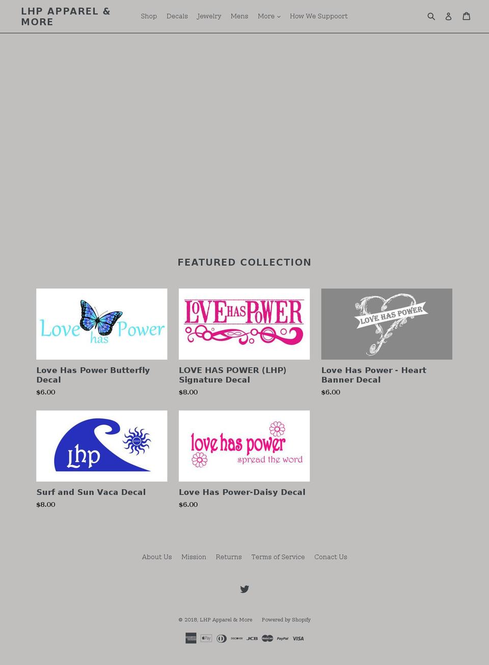 lovehaspower.com — Shopify storefront screenshot