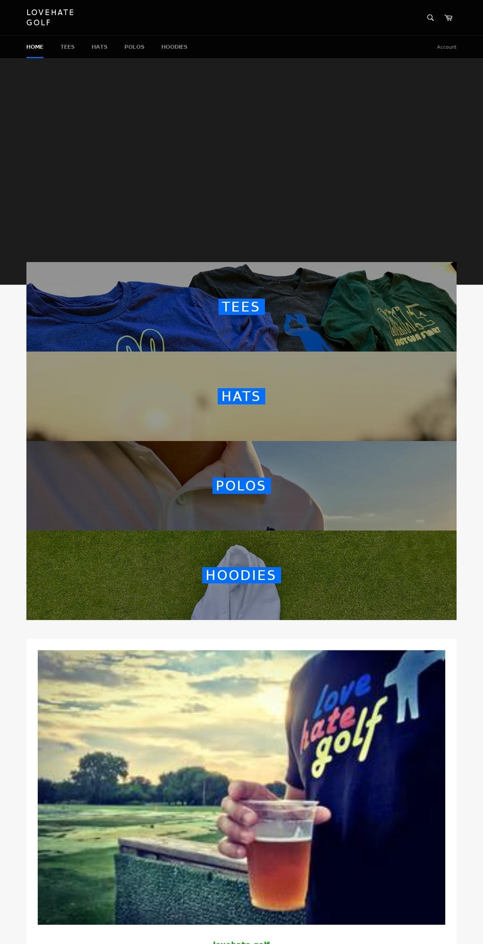 lovehate-golf.com — Shopify storefront screenshot